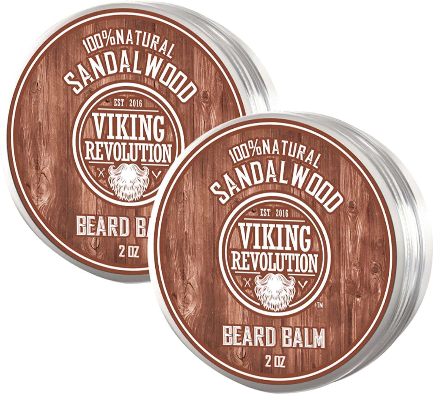 Viking Revolution Beard Balm With Sandalwood Scent And Argan & Jojoba Oils - Styles, Strengthens & Softens Beards & Mustaches -