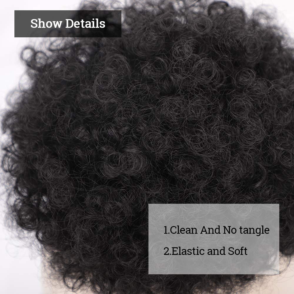 Yinmei Baibian Afro Puff Drawstring Ponytail Kinky Curly Bun Hair Synthetic Short Extensions Hairpieces Updo Hair For Black Wome