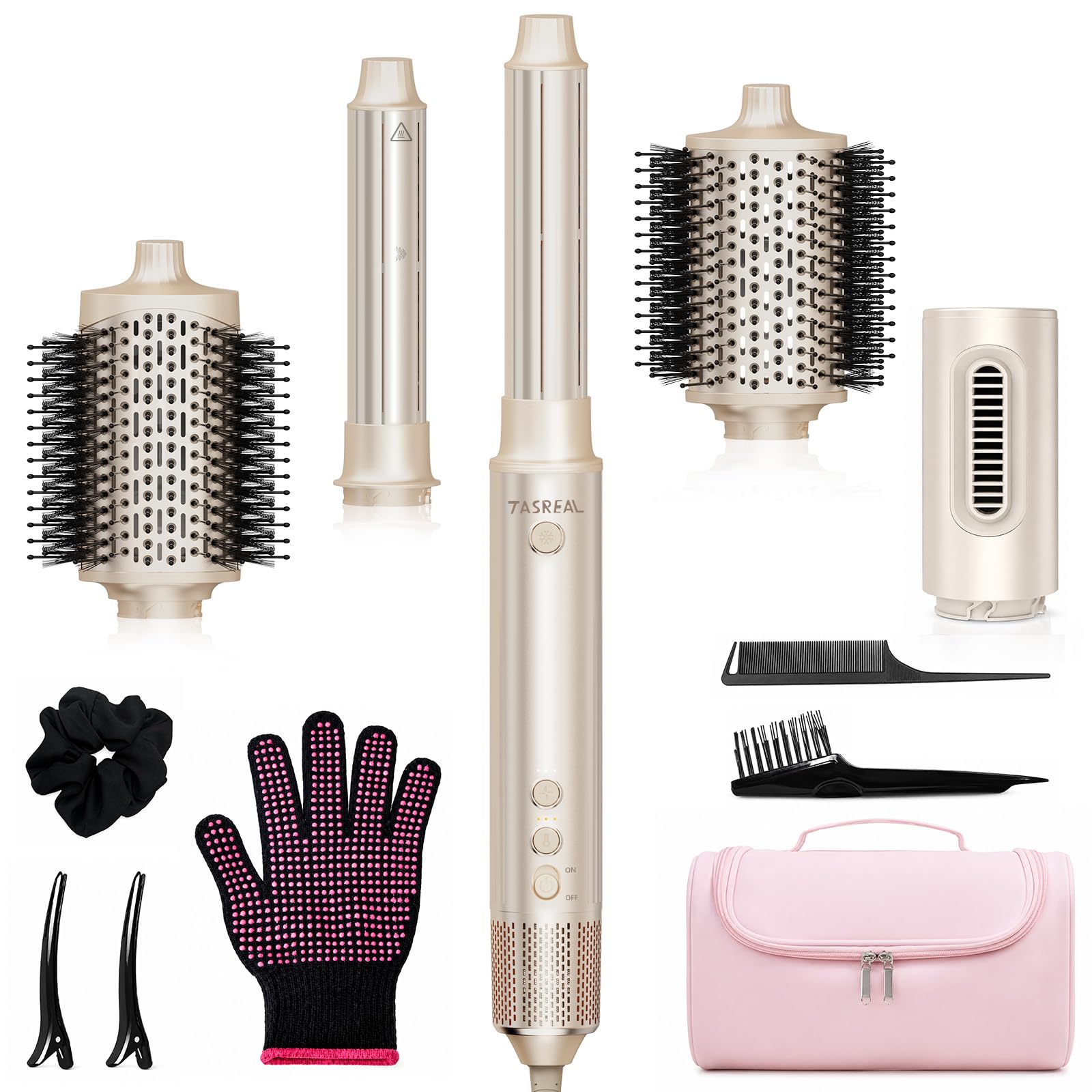 TASREAL 5 in 1 Hair Styler, 1300W Ionic Hair Blow Dryer Brush Set & Cruler