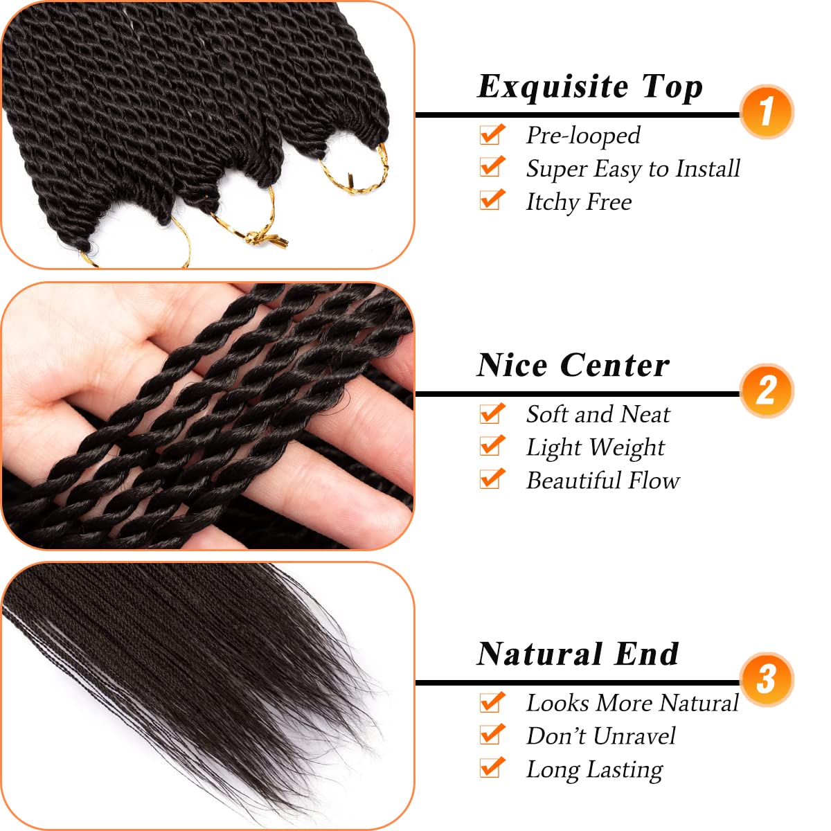 Nayoo Senegalese Twist Crochet Hair - 8 Packs 22 Inch Crochet Hair For Black Women, 35 Strands/Pack Small Twist Crochet Braids H