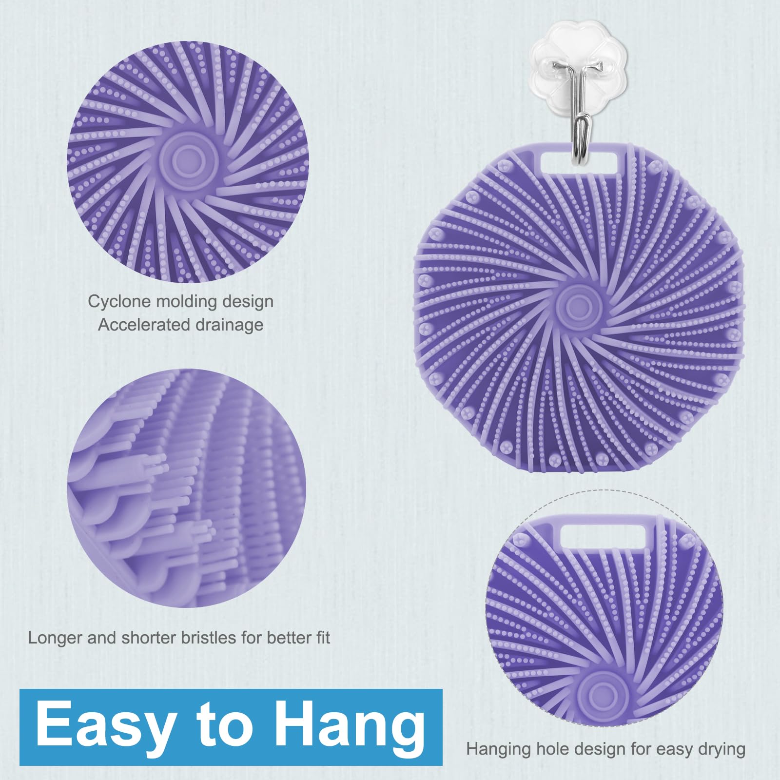Wetang Silicone Body Scrubber,Exfoliating Body Scrubbers For Use In Shower,Silicone Body Brush For Showering And Anti-Slippery H