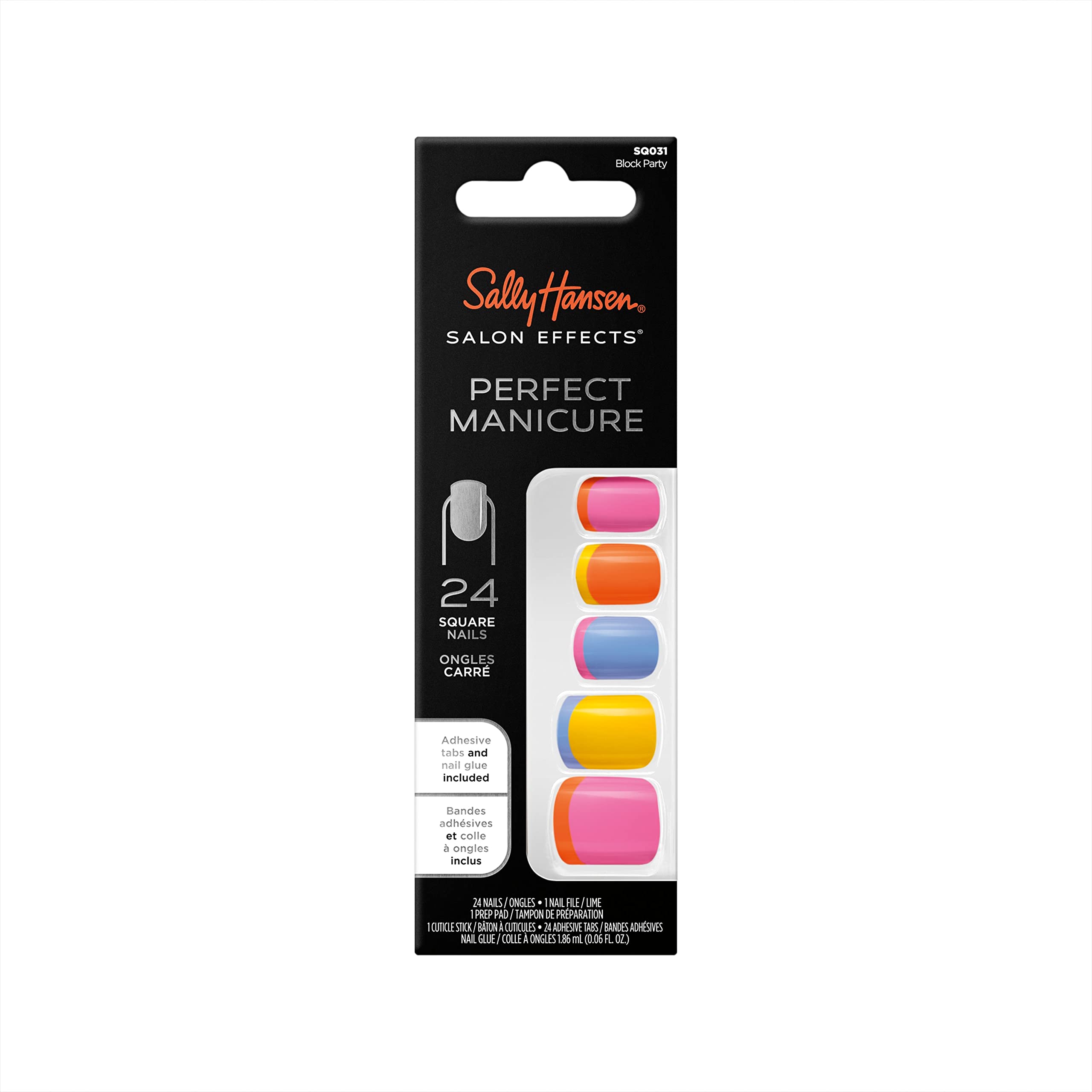 Sally Hansen Salon Effects Perfect Manicure Press on Nails Kit, Block Party