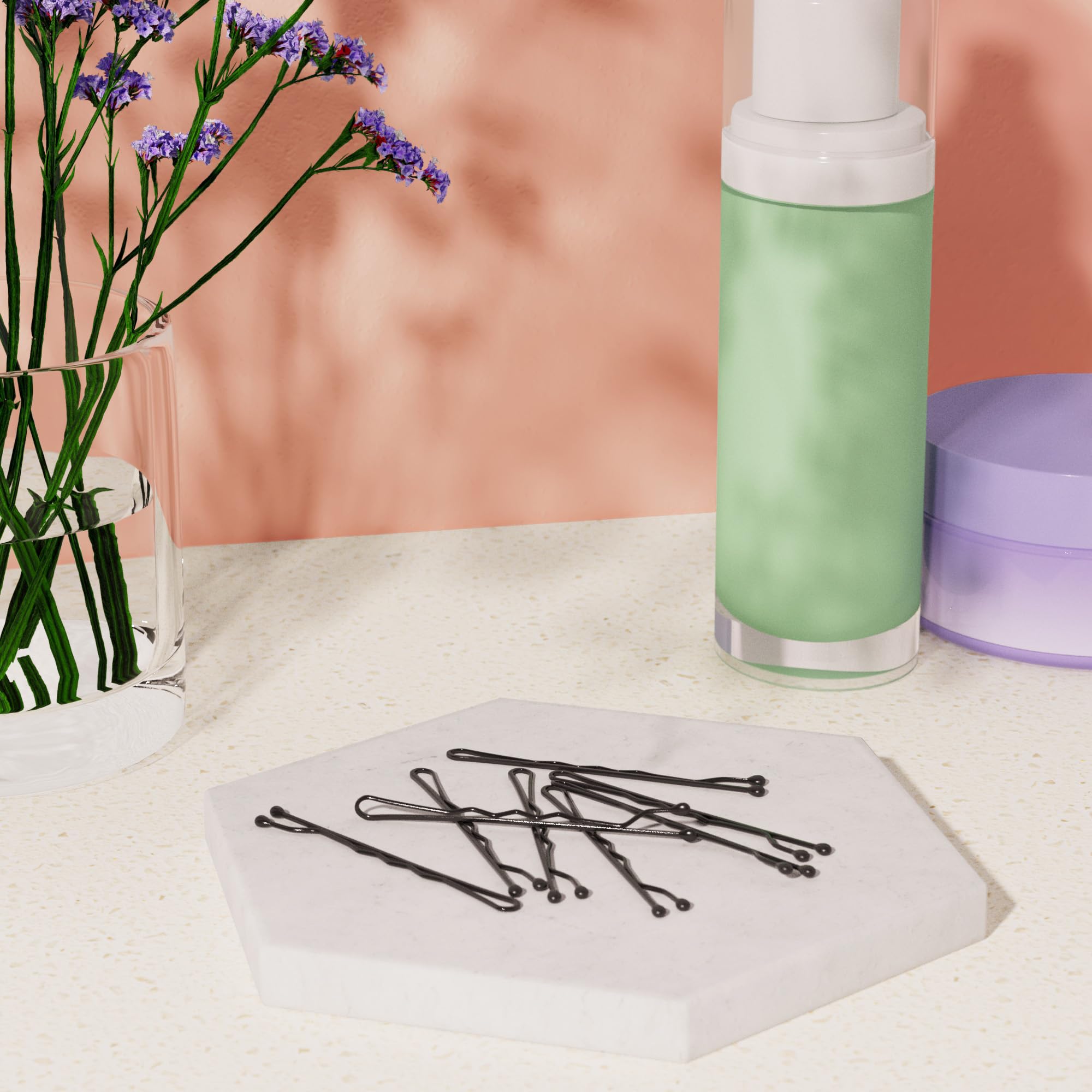 Amazon Basics Bobby Pins in Case Black 72 Count