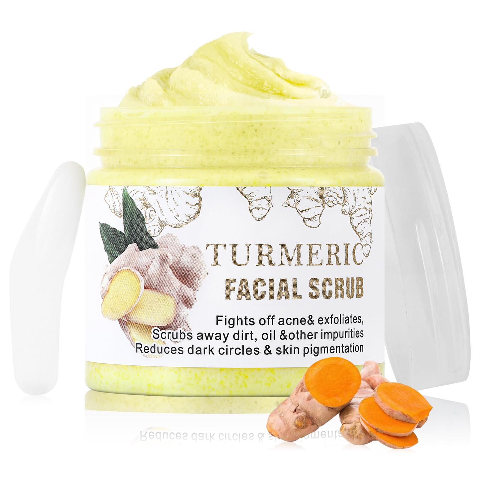 Facial Scrub, Exfoliating Turmeric Scrub and Skin Exfoliator, Deep Cleansing Face Wash Cleanser for Women, Glow Skin Face Scrub 