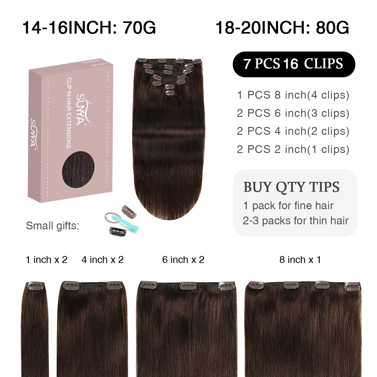 Suyya Clip In Hair Extensions Real Human Hair 7 Pcs Human Hair Clip In Extensions Straight Remy Human Hair Extensions Clip Ins F