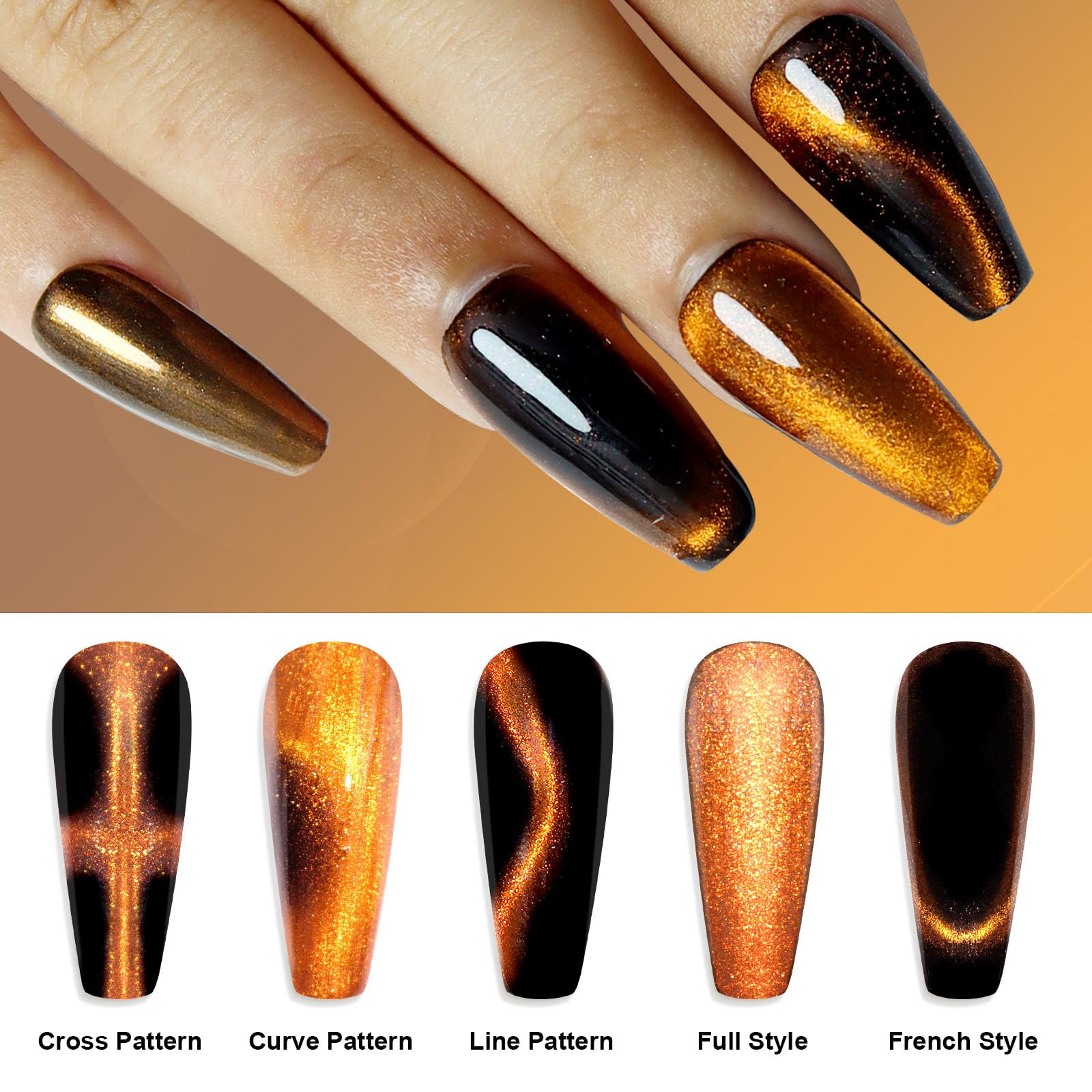 Laza Cat Eye Chrome Nail Powder Magnetic Powder 3D Cat Eye Effect Mirror Effect Pigment Dust Magic Galaxy Holographic Effect Gli