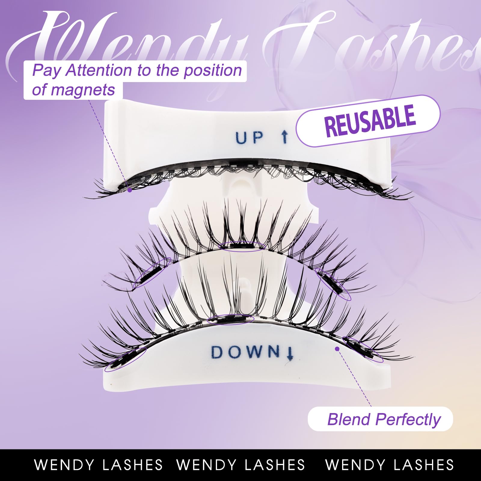 Magnetic Eyelashes With Applicator No Glue Reusable Magnetic Lashes Natural Lightweight Soft Magnetic Eyelash Wispy Easy To Use,