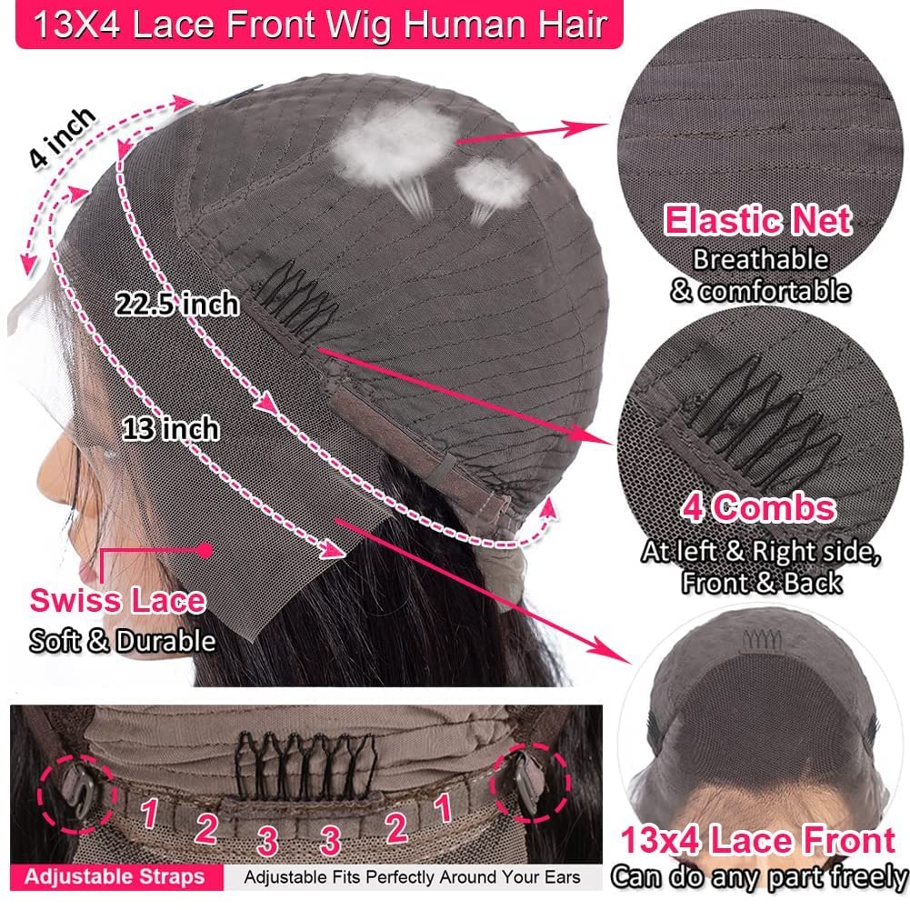 13X4 Loose Deep Wave Curly Lace Front Wigs Human Hair Pre Plucked With Baby Hair 180% Density Curly Lace Front Wig Human Hair 10