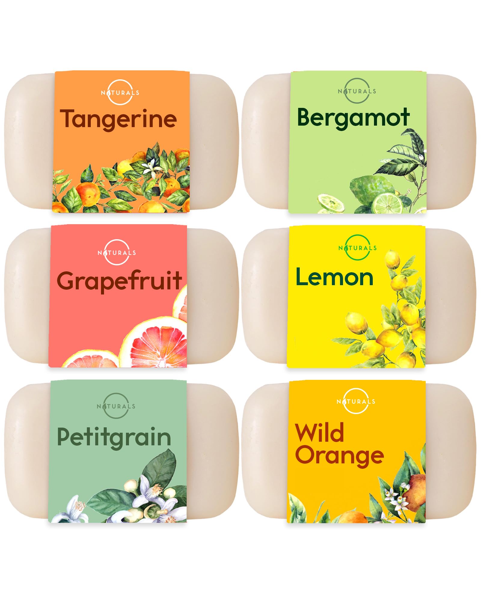 O Naturals 100% Natural Bar Soap - Assorted 6 PcS Soap gift Set - Organic Ingredients & Essential Oils - Spa gifts for Women & M