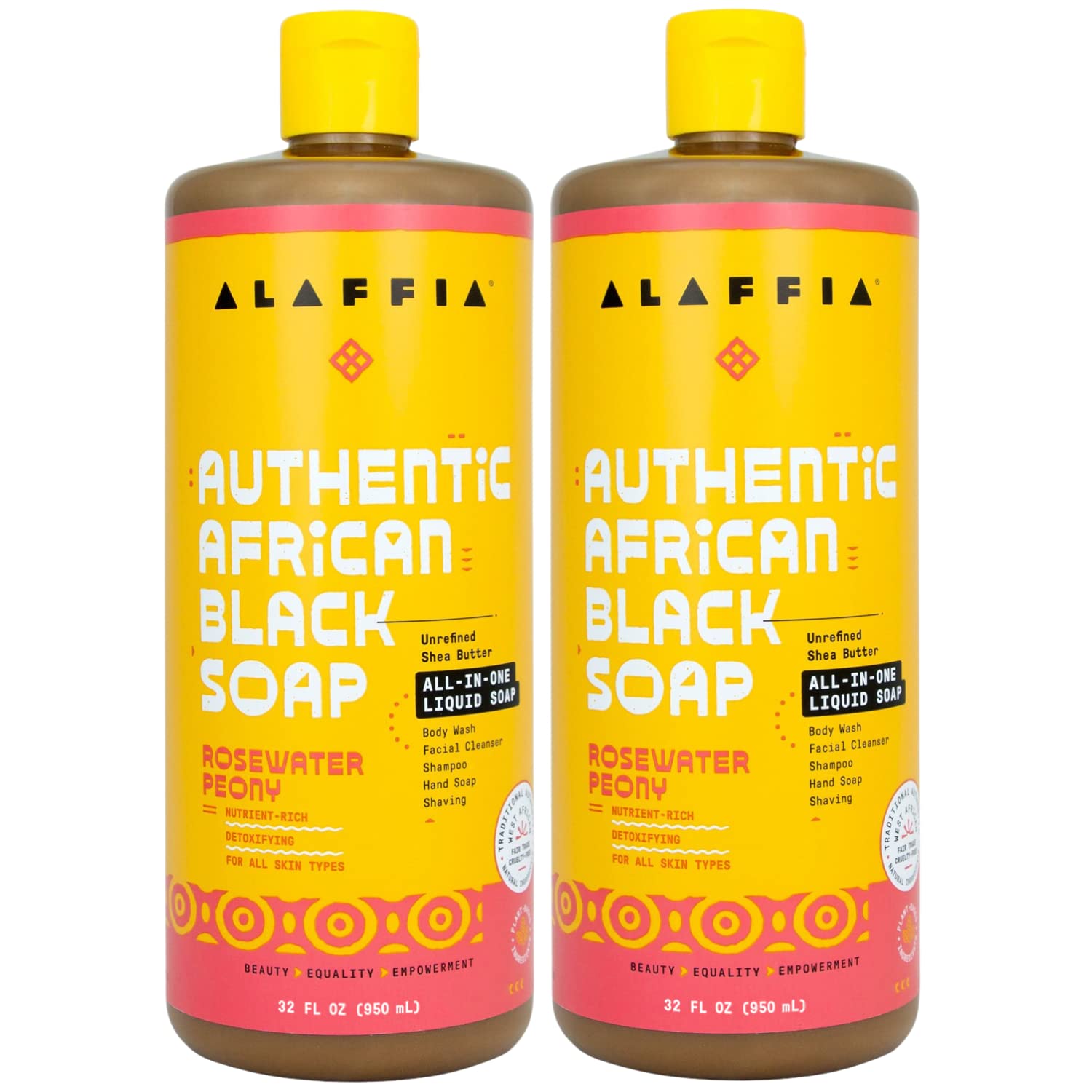 Alaffia Authentic African Black Soap All-In-One, Multi-Purpose Face  Body Wash, Shampoo  Shaving Soap, Suitable For All Skin Typ