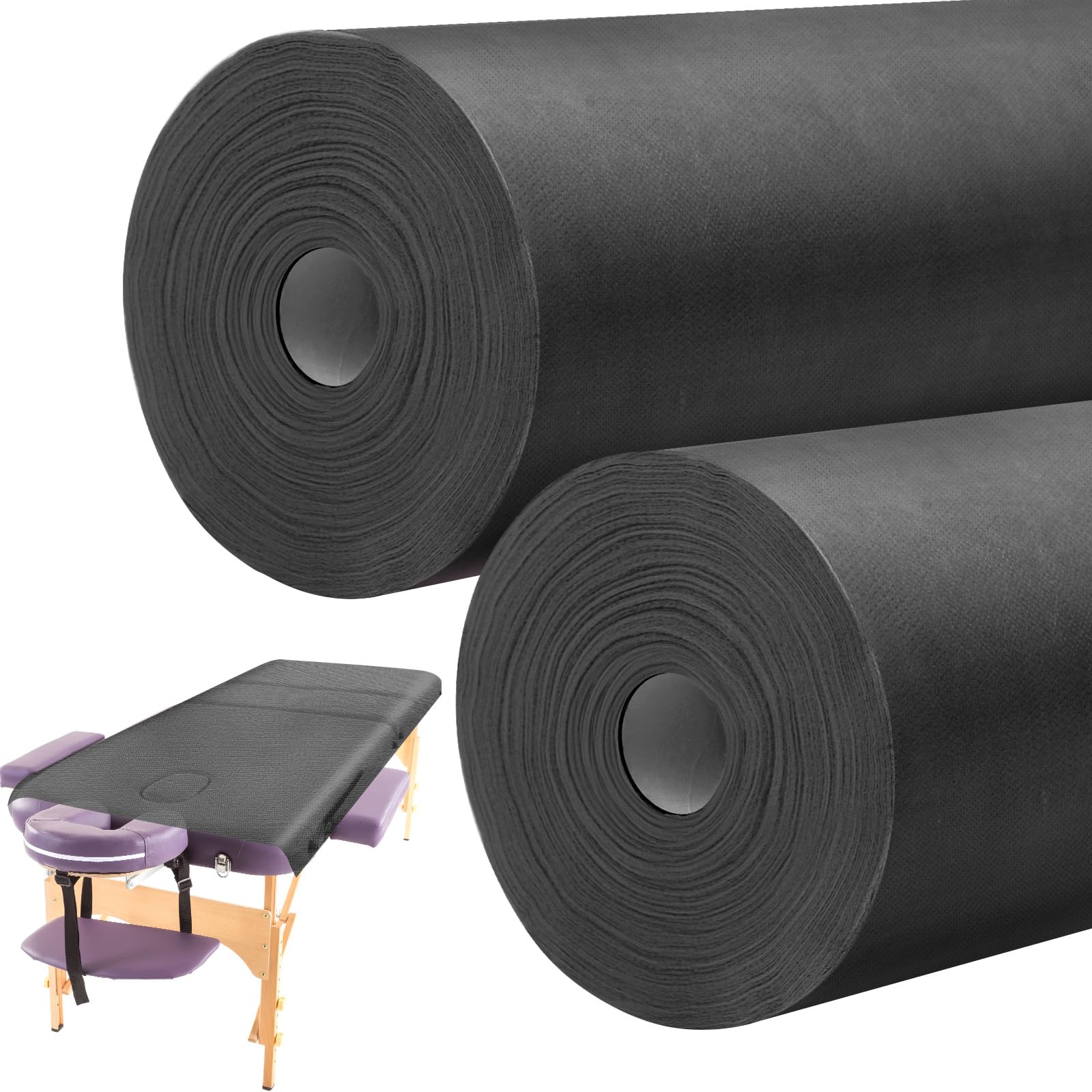 Tudomro 2 Roll Disposable Non Woven Bed Sheets 24 x 71 Inch Massage Table Paper Covers Non Woven Fabric Massage Sheets Waterproo