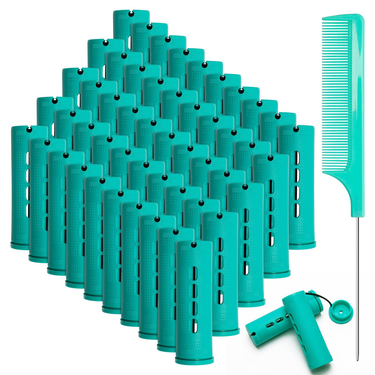 50 Pcs 1 Inch Perm Rod Set, Zhaoyao Perm Rods For Nature Hair, Cold Wa ...