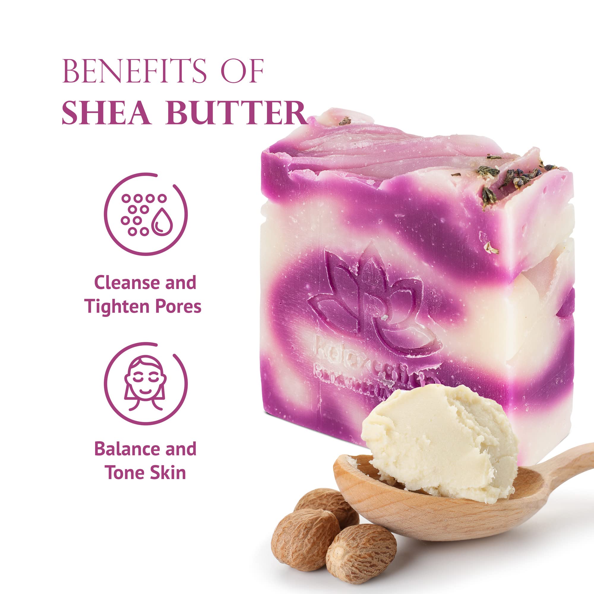 Relaxcation Lavender Soap Bar with Essential Lavender Oil and Shea Butter - Calming and Hypoallergeni? Natural Cold Process Soap