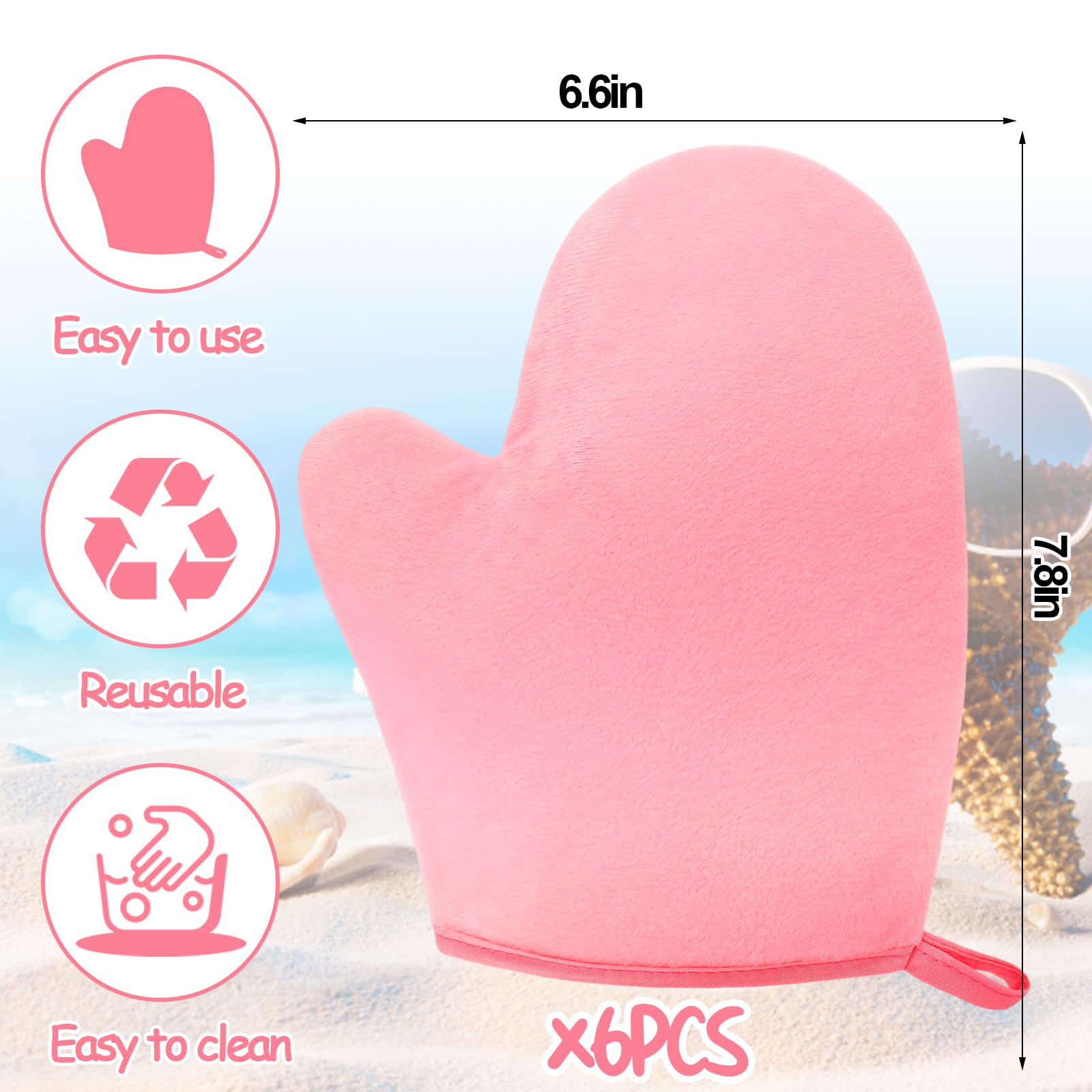 Vodolo Sunscreen Applicator for Kids,6PCS Reusability Suns Creen Glove Applicator,Sunscreen Mitt Sunblock Lotion Applicator,Beac