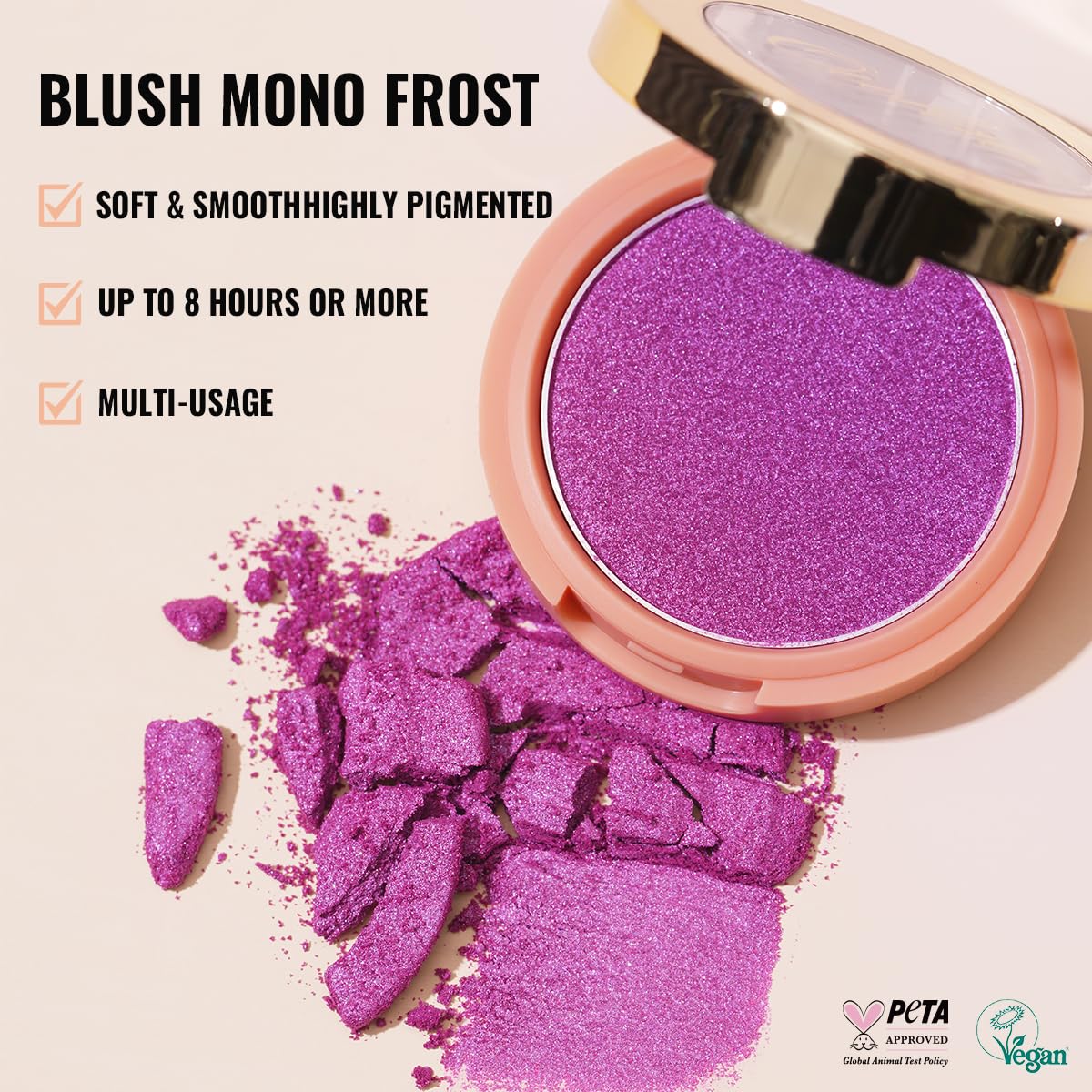 Oulac Luminisers Powdery Blush For Cheeks Sliky Glow,Brighten Skin As Highlighter Blush Makeup, Shimmer Blusher,Buildable And Ve
