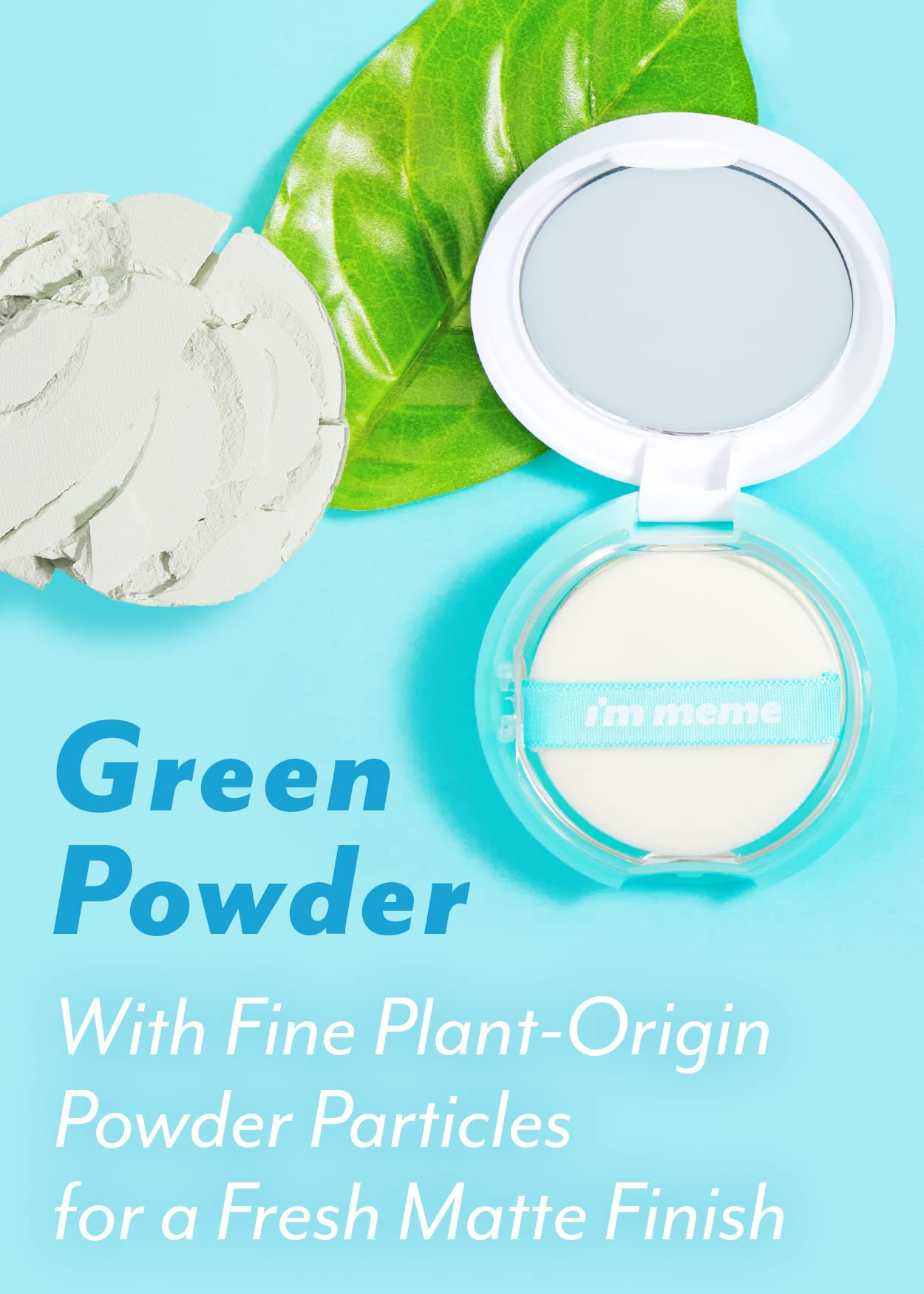 I'M Meme Compact - Oil Cut Pact | Valentines Day, Gift, Puff Included, Skin Mattifying, Oil Control, Sebum Absorbing, Pressed Po