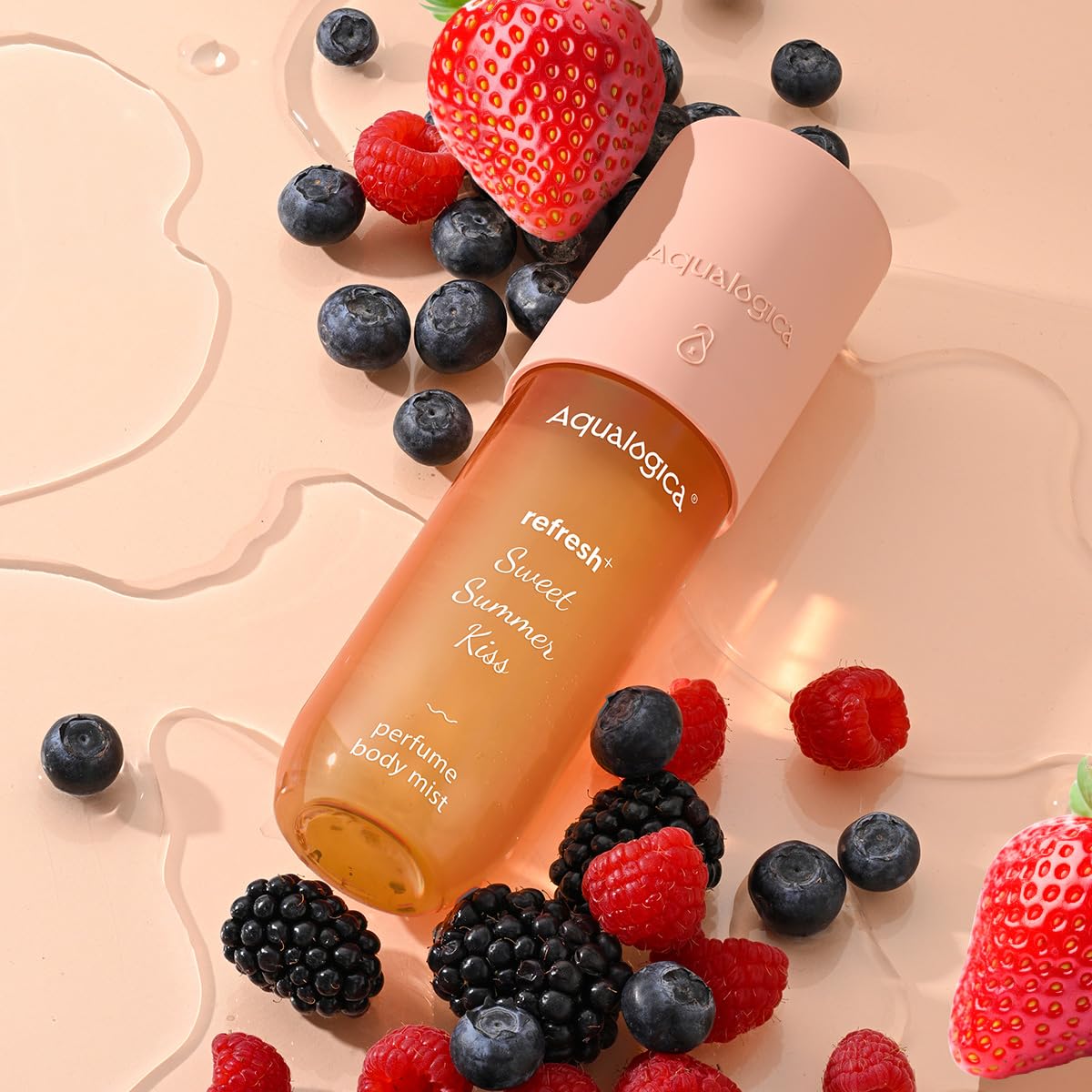 Aqualogica Sweet Summer Kiss Perfume Body Mist | 2-in-1 Spray for Hair & Body | Hydrates with Zemea & Hyaluronic Acid | Sweet &