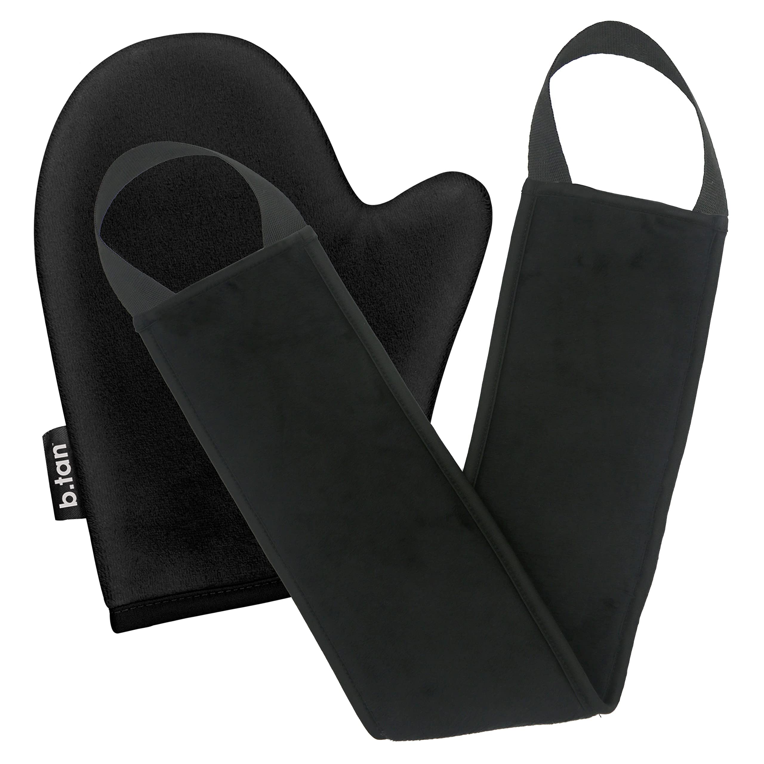 b.tan Back + Body Self Tanning Mitt Applicator Kit | Get Your Mitts on This Bundle - Streak-Free, Velvety Soft, Reusable & Washa