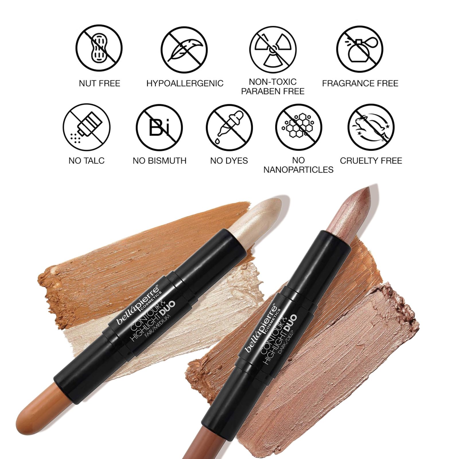 Bellapierre Cosmetics By Bellapierre Cosmetics Contour & Highlight Duo - Fair/Medium --8.60G/0.30Oz(D0102Hh9F46.)