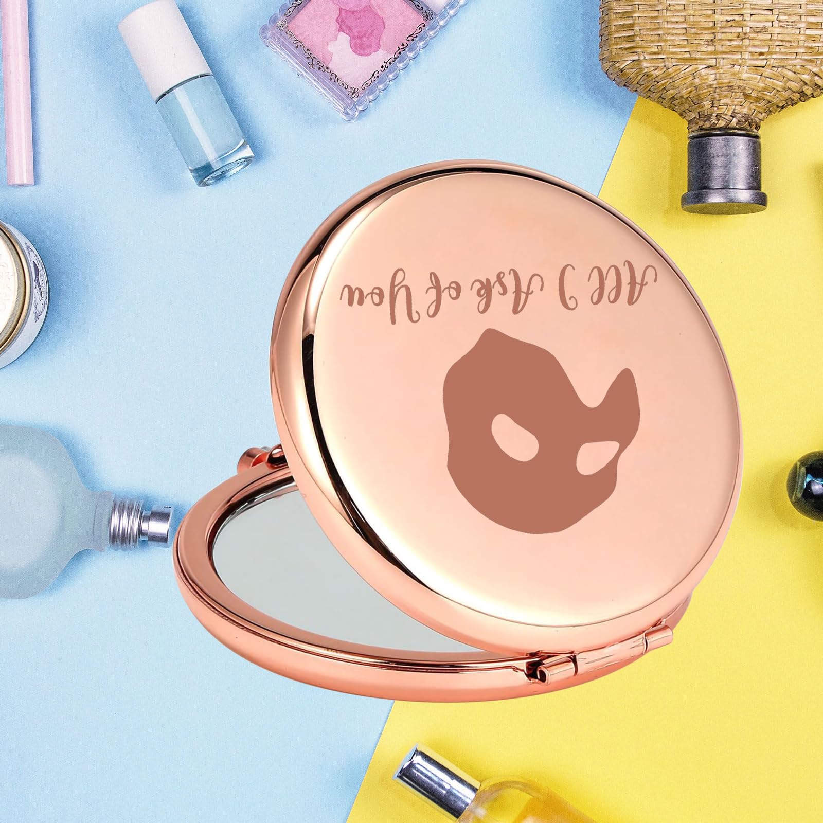 Keychin Phantom Opera Musical Pocket Mirror Musical Theatre Gifts All I Ask Of You Compact Makeup Mirror Phantom Opera Merch (As