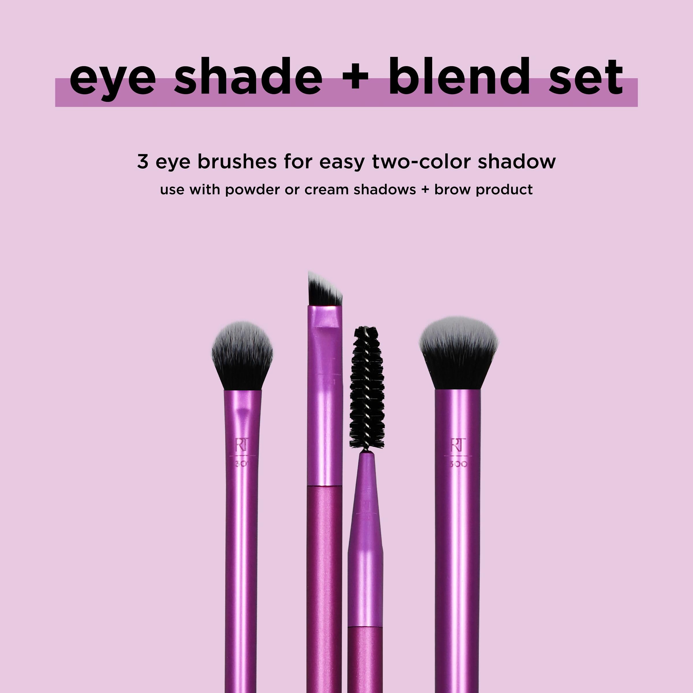 Real Techniques Eye Shade & Blend Makeup Brush Trio, For Eyeshadow & Liner, Makeup Tools for Shaping & Grooming Brows, Defined M