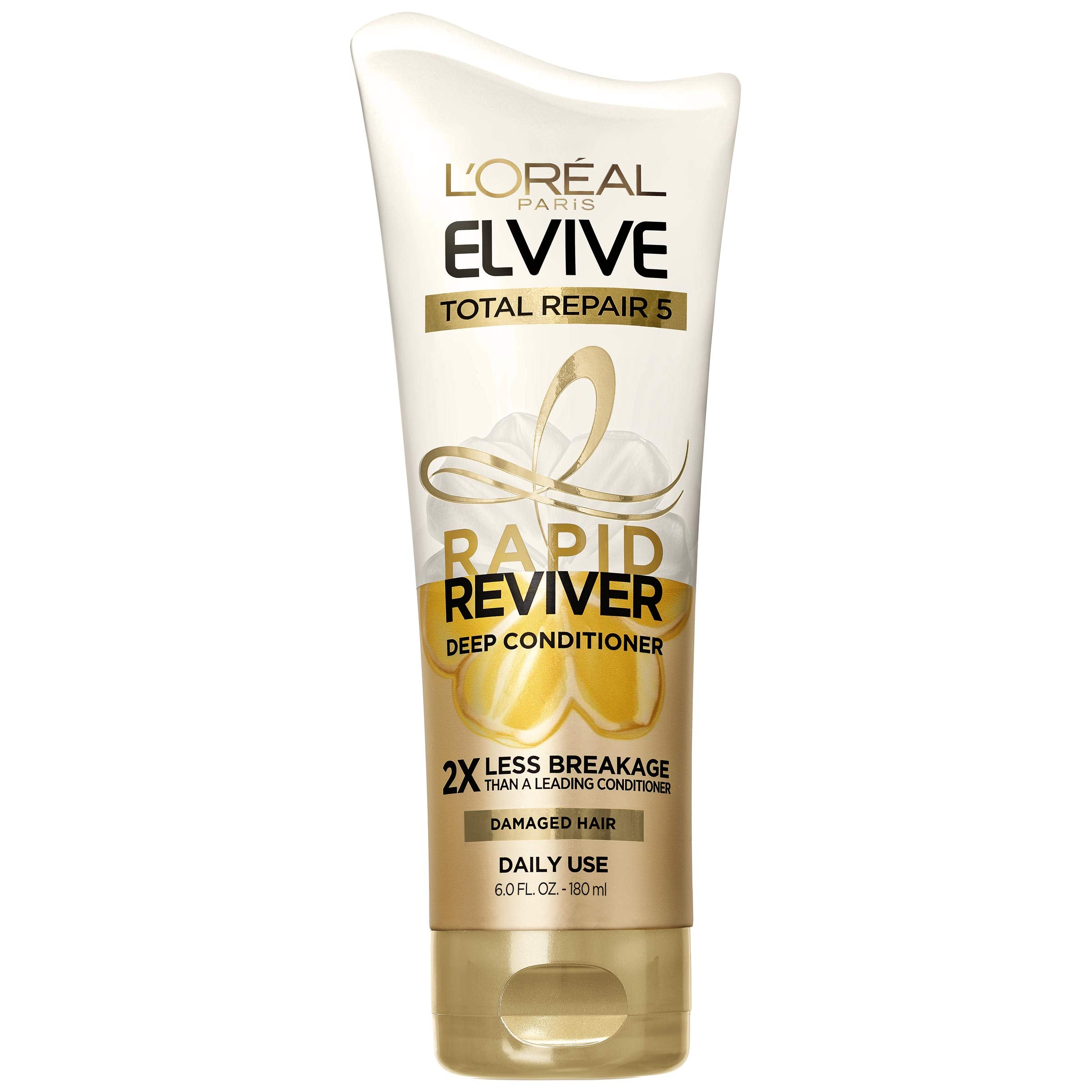 L'Oreal Paris Elvive Total Repair 5 Rapid Reviver Deep Conditioner, Repairs Damaged Hair, No Leave-In Time, Heat Protectant, wit