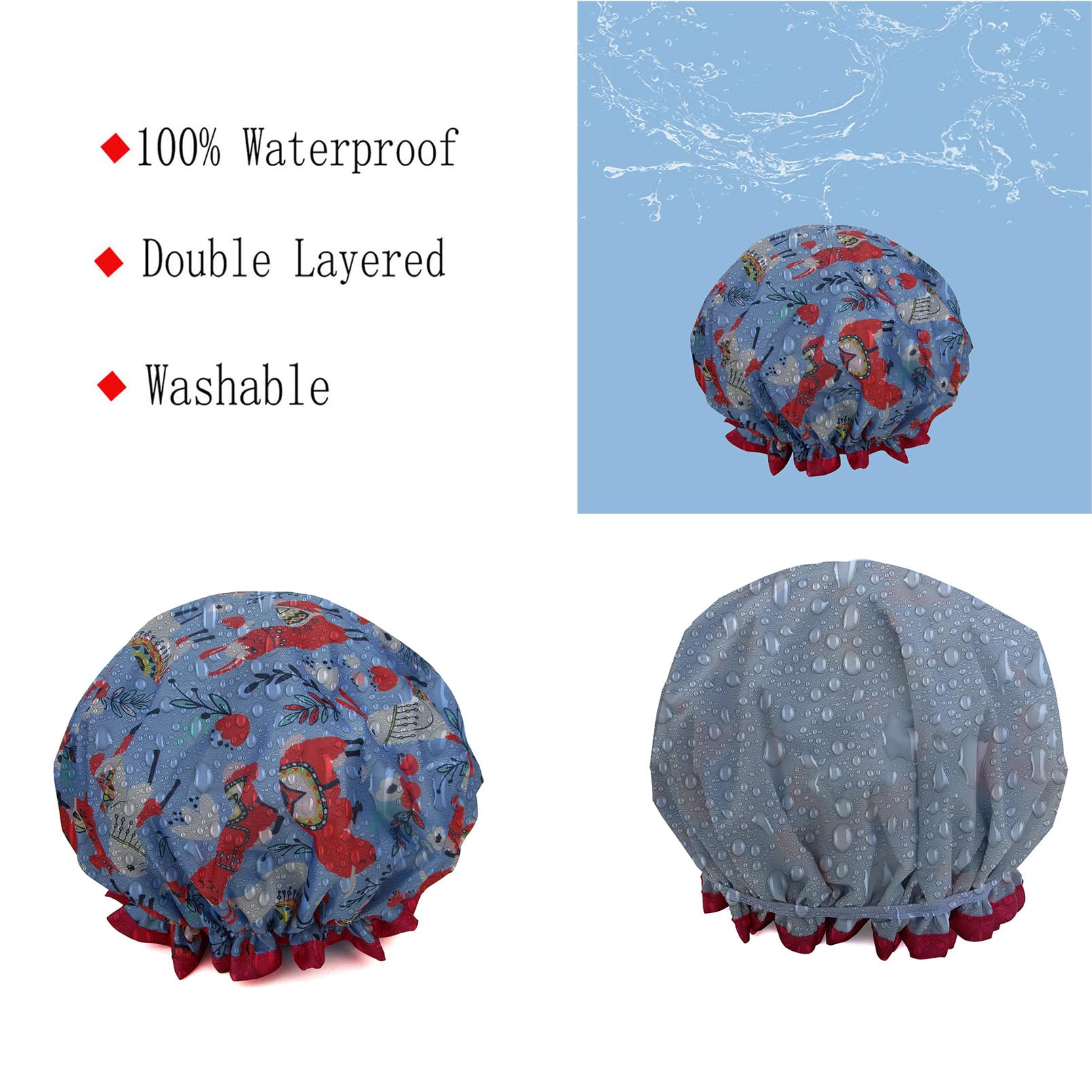1 Pcs Waterproof Shower Cap For Women,Hair Treatment Bath Cap For Girls Spa Home Use,Travel And Hair Salon