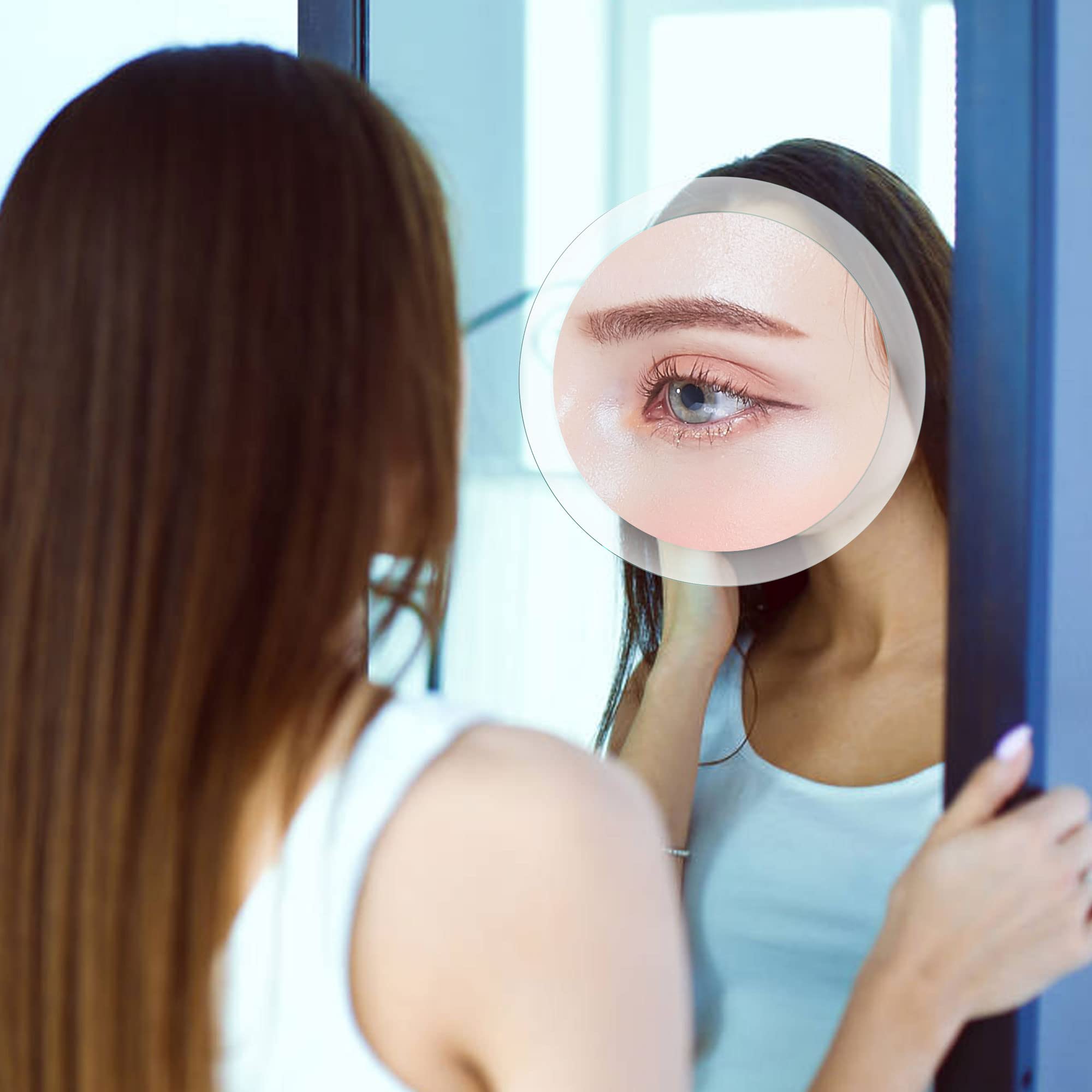 Miyadiva 30X Magnifying Mirror Suction Cup For Easy Mounting, Use For Makeup Mirror, Travel Stick On Shower Mirror For Plucking