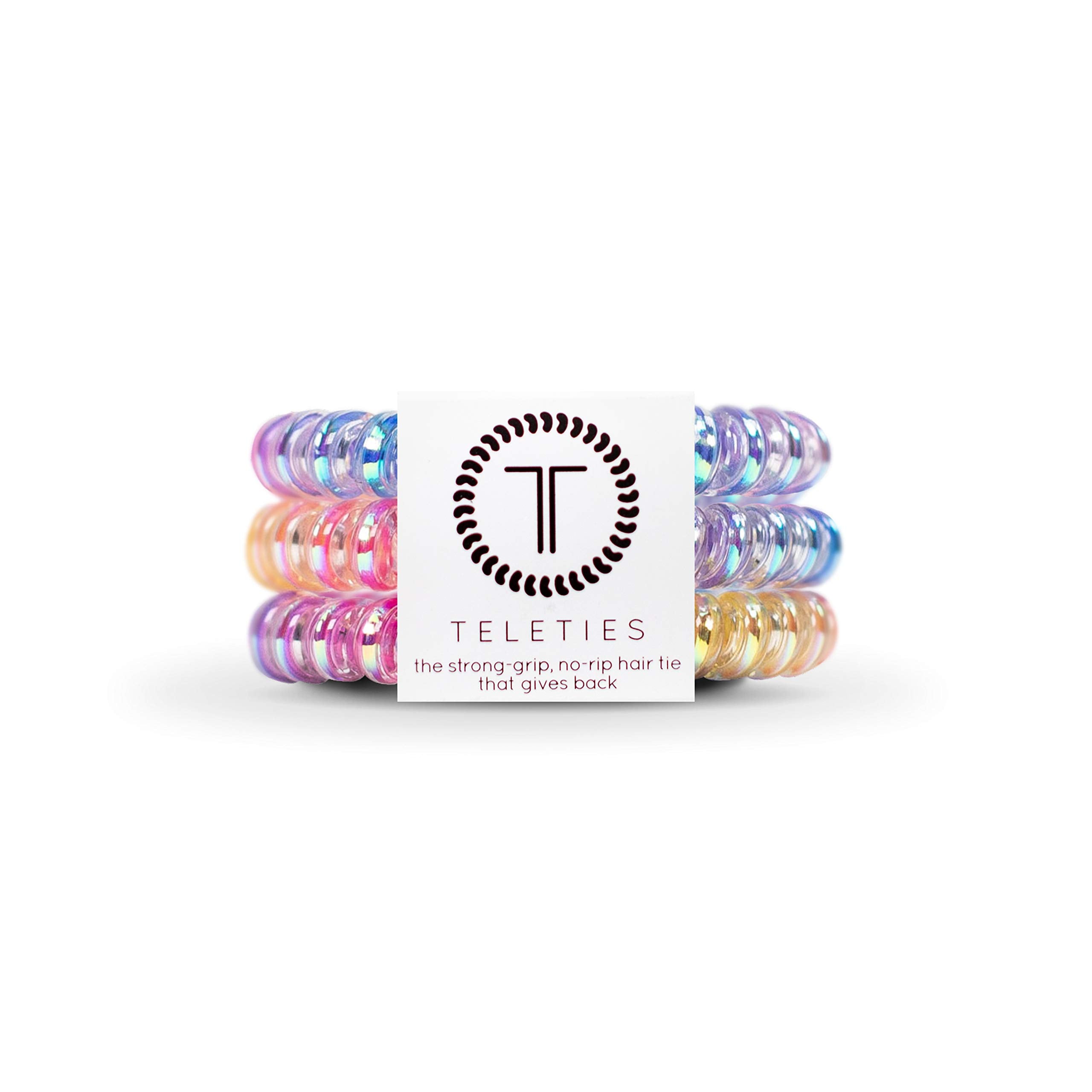TELETIES - Spiral Hair Coils - Ponytail Holder Hair Ties for Women - Phone Cord Hair Ties - Strong Grip, No Rip, Water Resistant