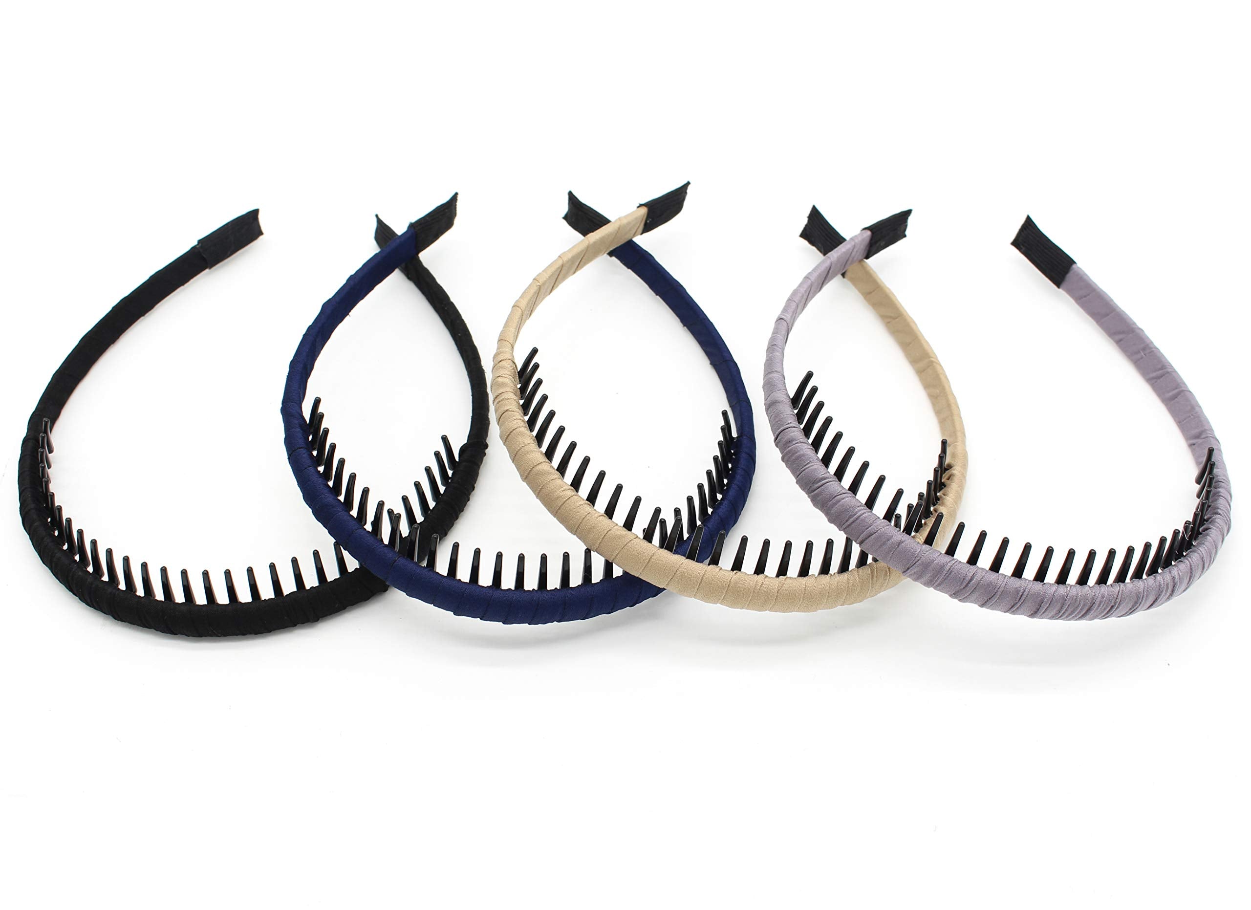 JOBAND Fashion Headbands for women Girls Non-slip hair band Comfy Headband Hair Hoop Resin teeth Comb Hair Accessories (4 Colors