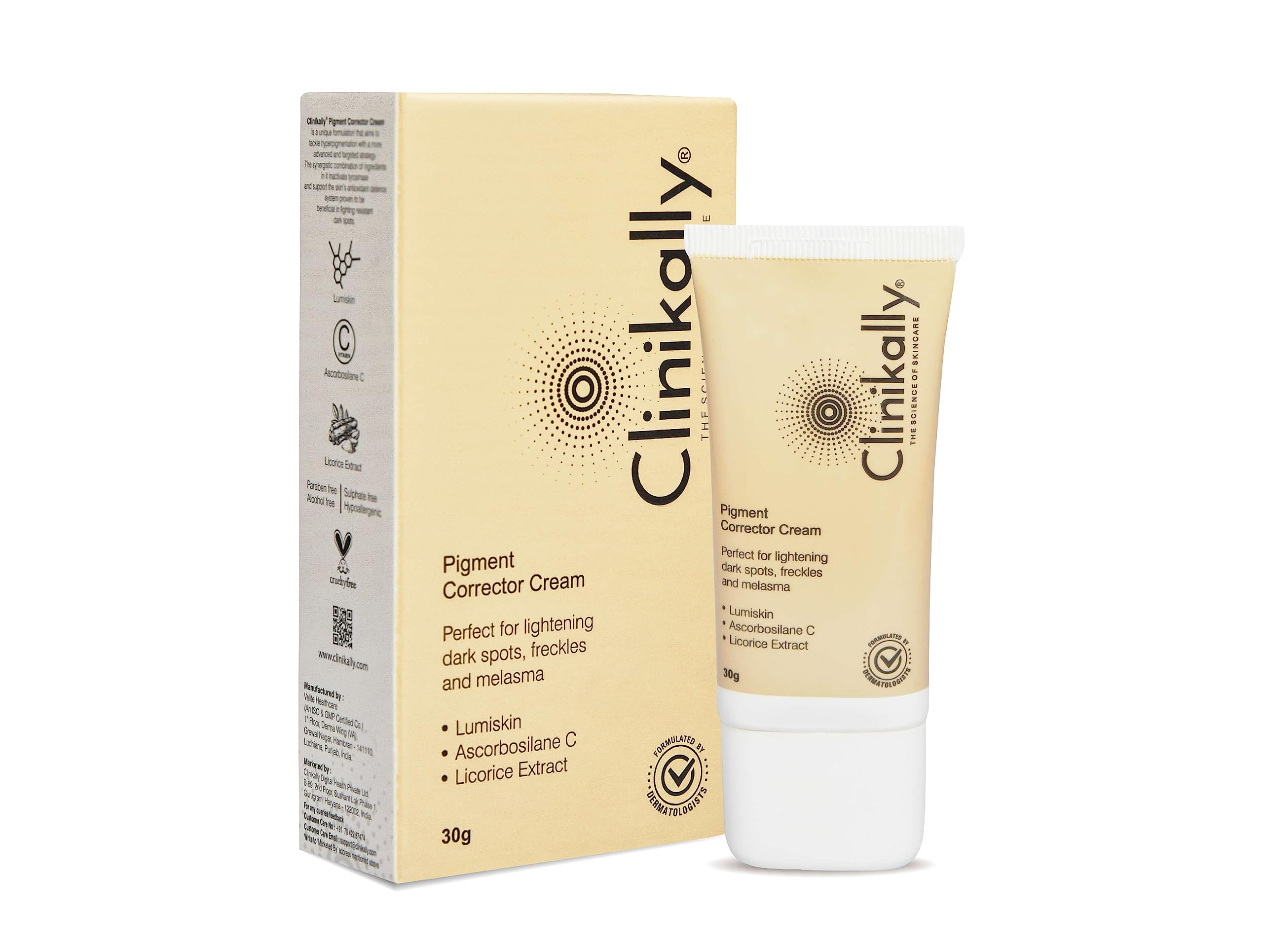 Clinikally Pigment Corrector Cream | Targets Uneven Skin Tone & Dark Spots | Brightens & Evens Complexion | Gentle Formula | For