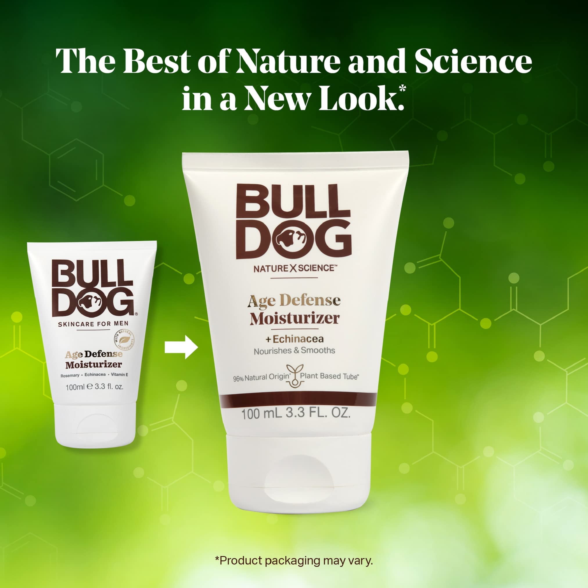 BULLDOG Mens Skincare and Grooming Age Defense Moisturizer, 3.3 Fluid Ounce - Pack of 2