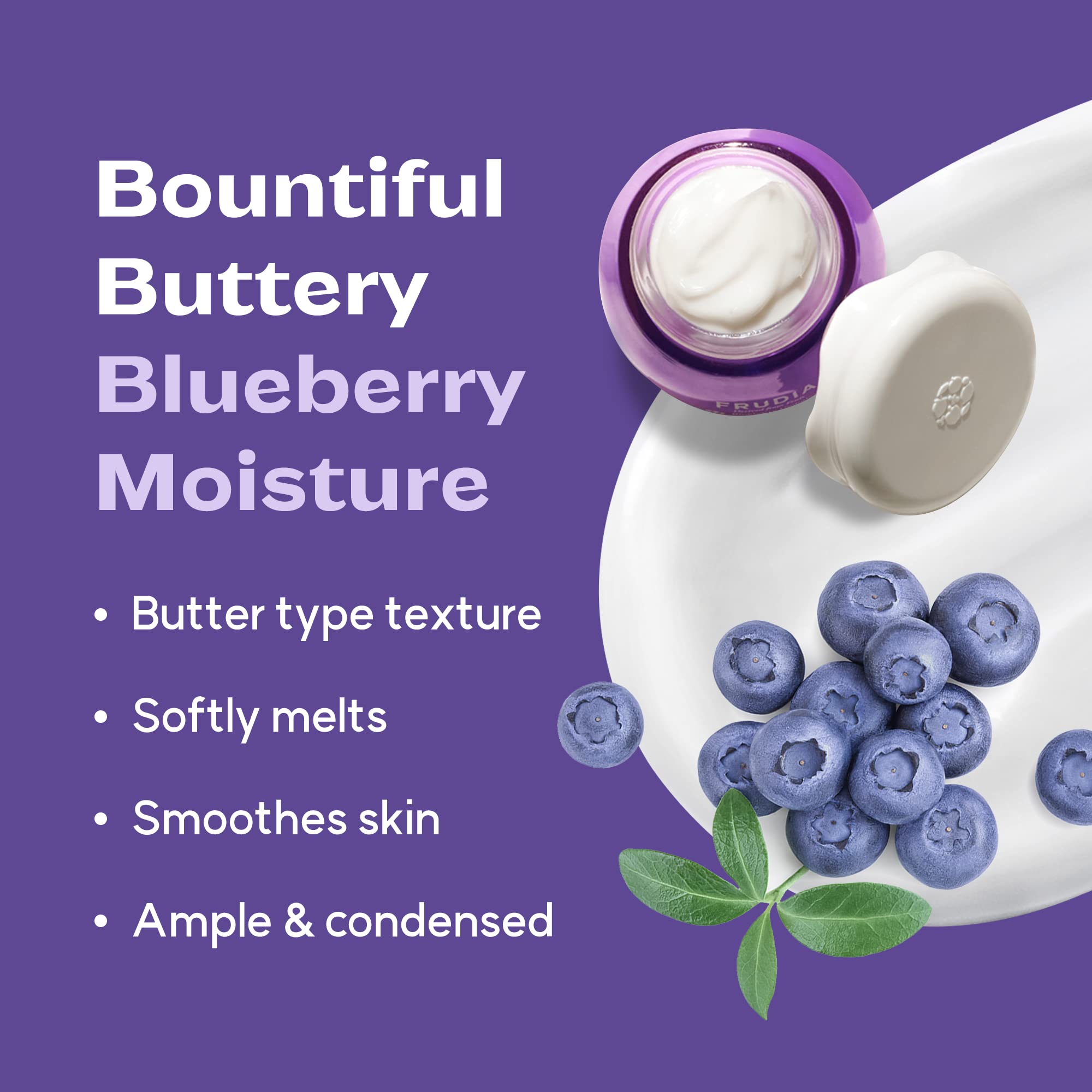 Frudia Welcos Blueberry Hydrating Intensive Cream | Vegan Facial Moisturizer W/Blueberry Extract, Vegan Panthenol, Ws Bs Care Ex
