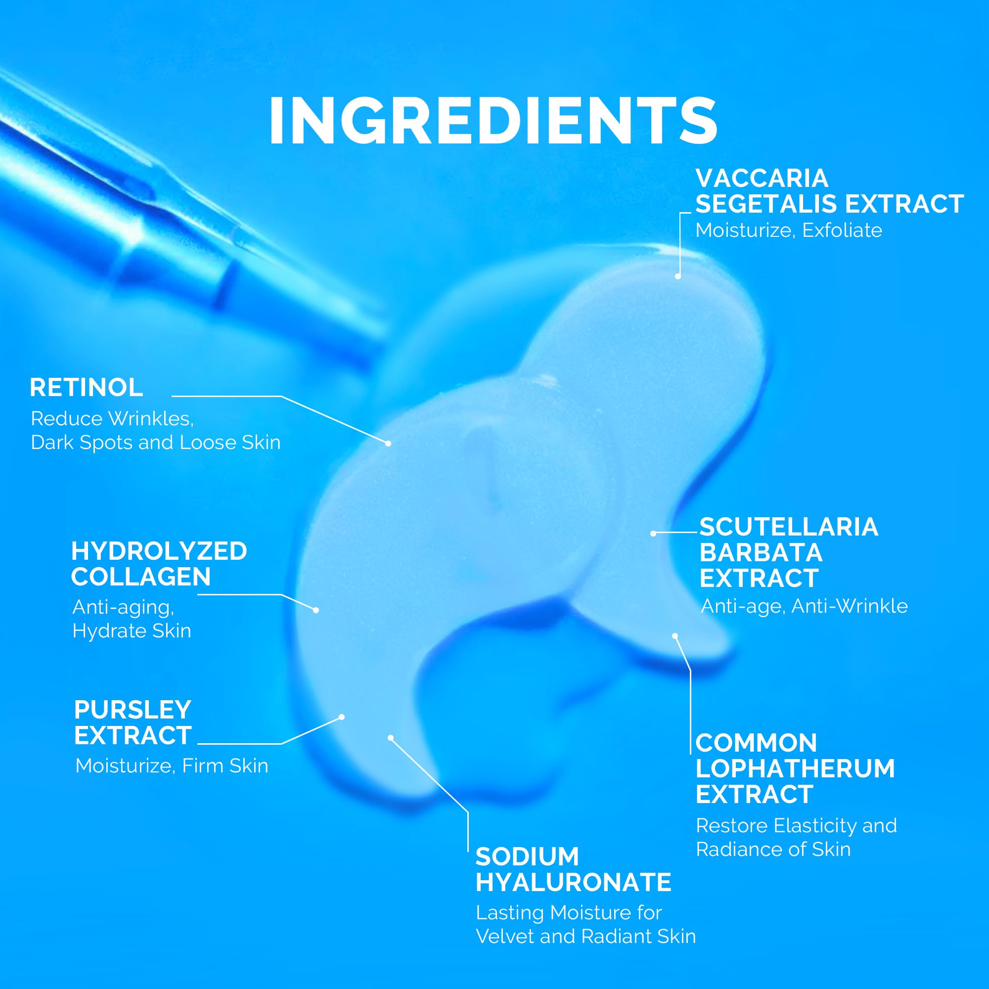 Enaskin Naturals Under Eye Patches For Dark Circles: 30 Pairs Retinol Collagen Eye Gels Mask - Reduce Wrinkles Puffy & Bags - Sk