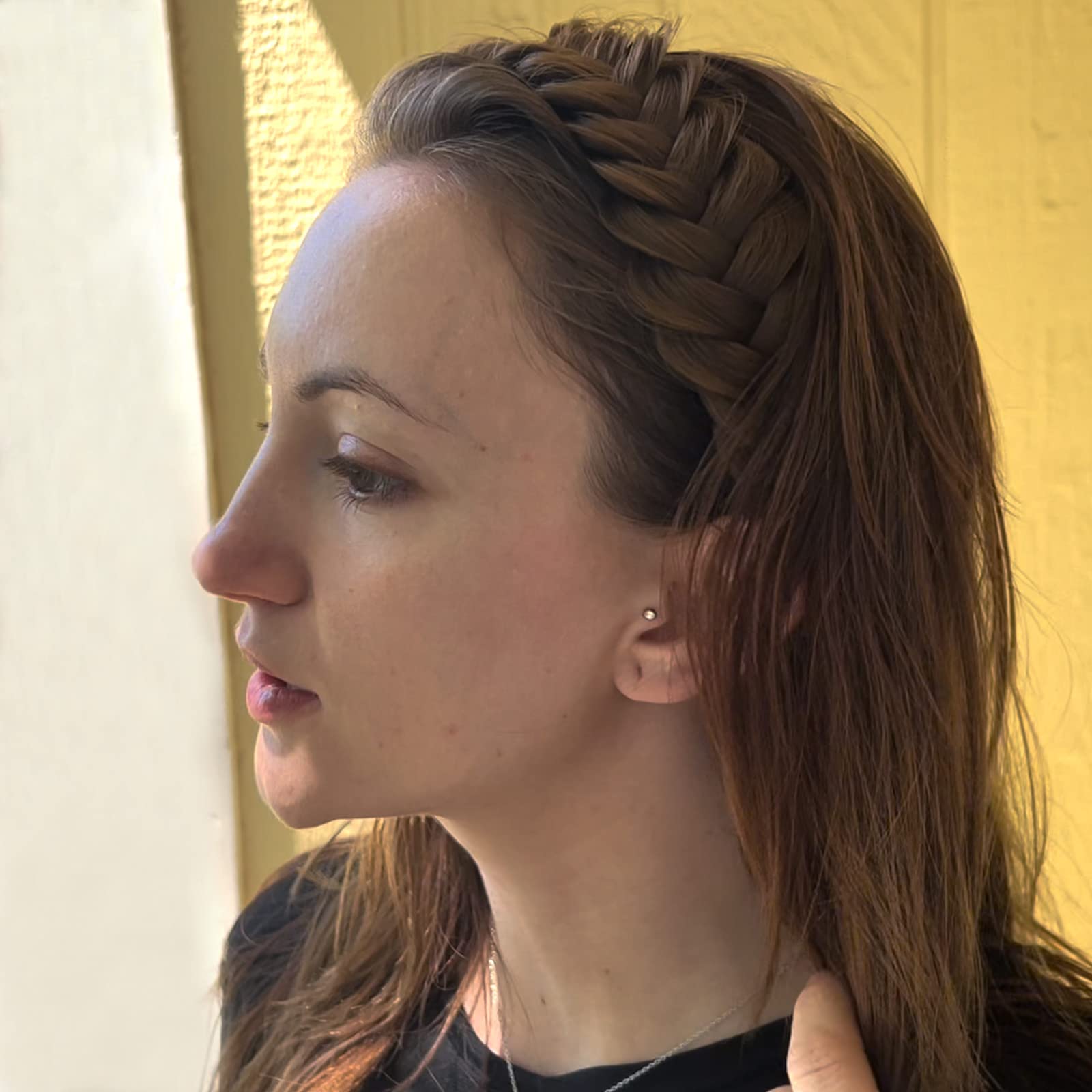 Gledola Braided Headband With Teeth Braids Hairband With Tooth Synthetic Hair Band Plaited Hairband For Women (Sandy Blonde)