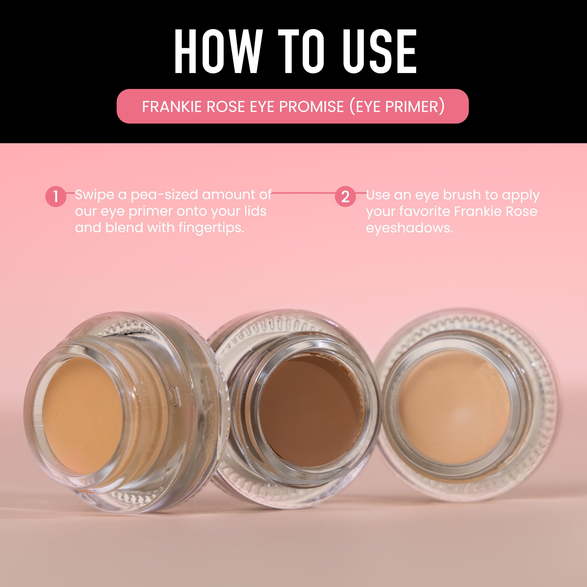 Frankie Rose Weightless Cream Eyeshadow Primer | Long-Lasting Eyelid Primer & Eyeshadow Base, Non-Greasy Formula Eye Primer - Ti