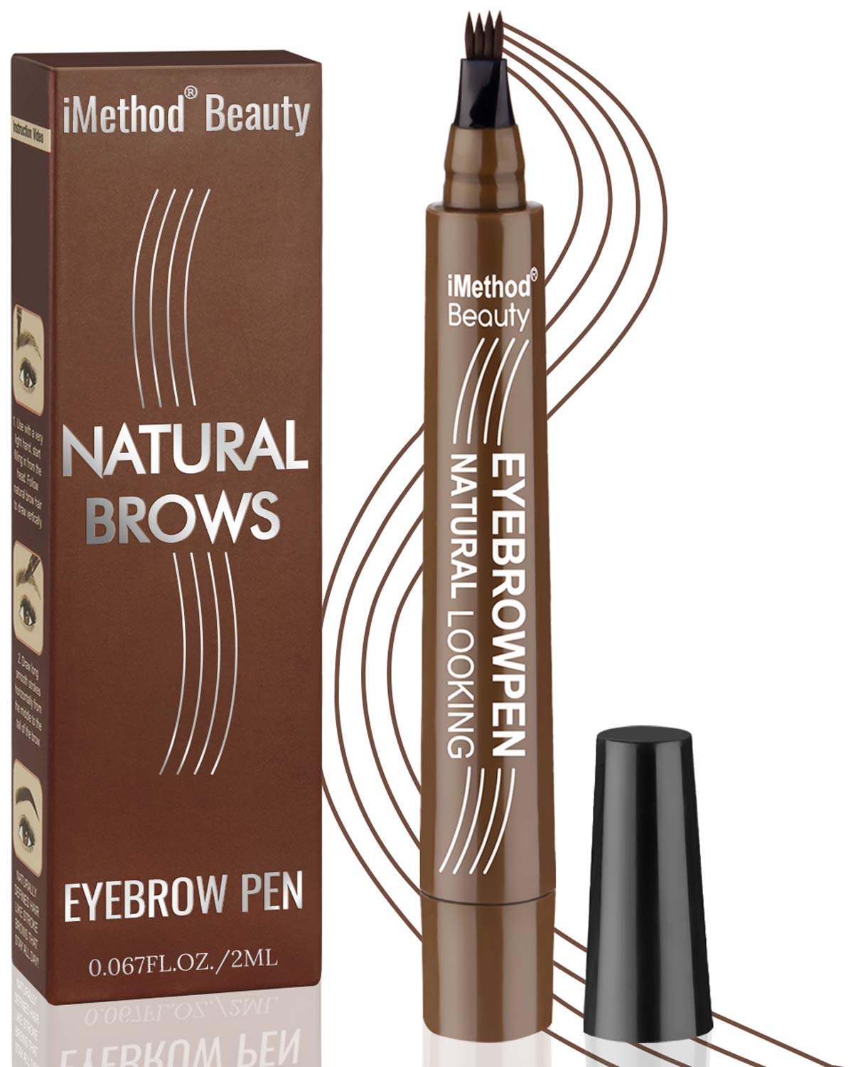 Imethod Eyebrow Pen - Upgrade Eyebrow Tattoopen, Eyebrow Makeup, Long Lasting, Waterproof And Smudge-Proof, Dark Brown