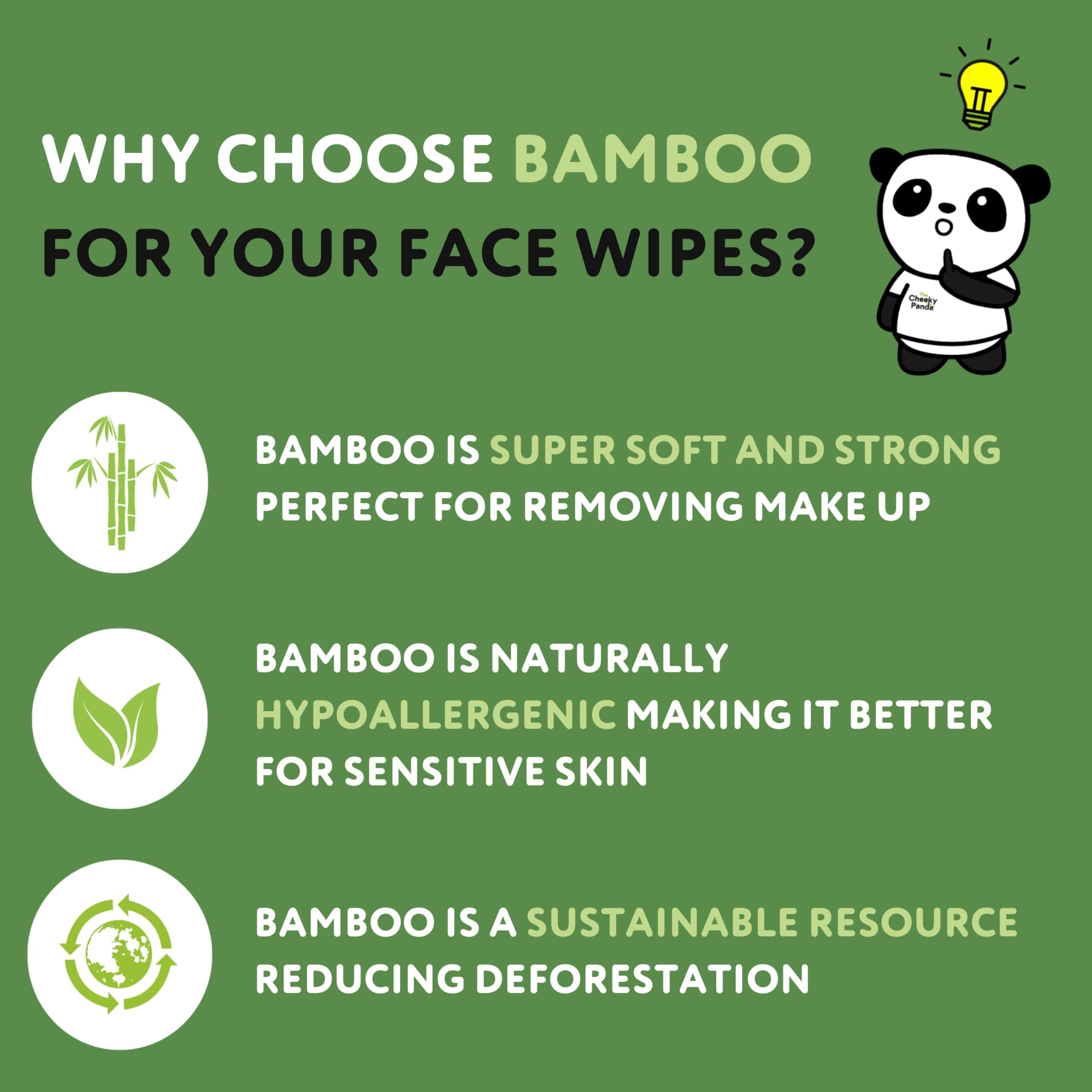 The Cheeky Panda Bamboo Face Cleanser Makeup Remover Wipes Rose Scented | 6 Packs of 25 Face Wipes | 99% Purified Water Wipes |