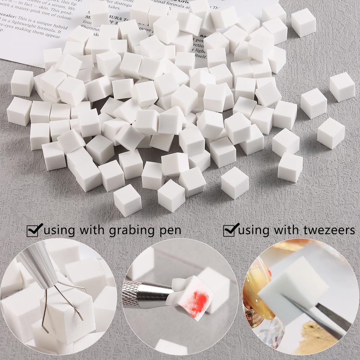 Fcozpjk 200pcs Mini Soft Nail Art Sponges - Ombre, Aura, Gradient Nail Design Tools & Gel Polish Blending Sponge Applicator