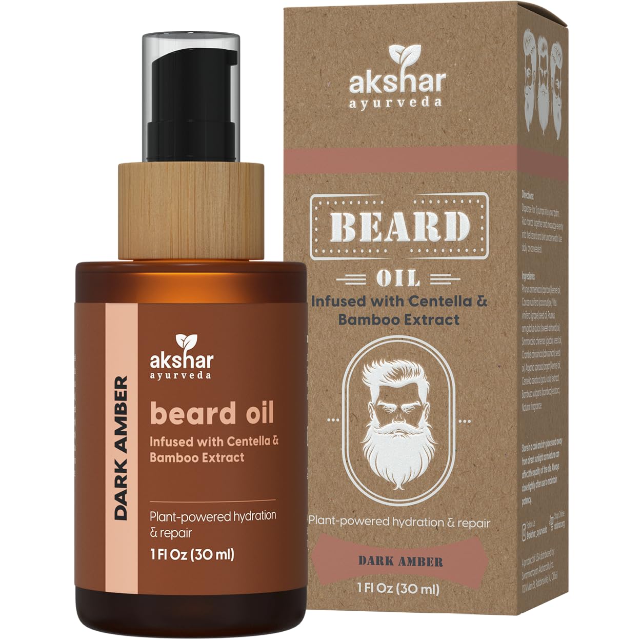 AKSHAR Ayurveda Organic dark amber beard Oil