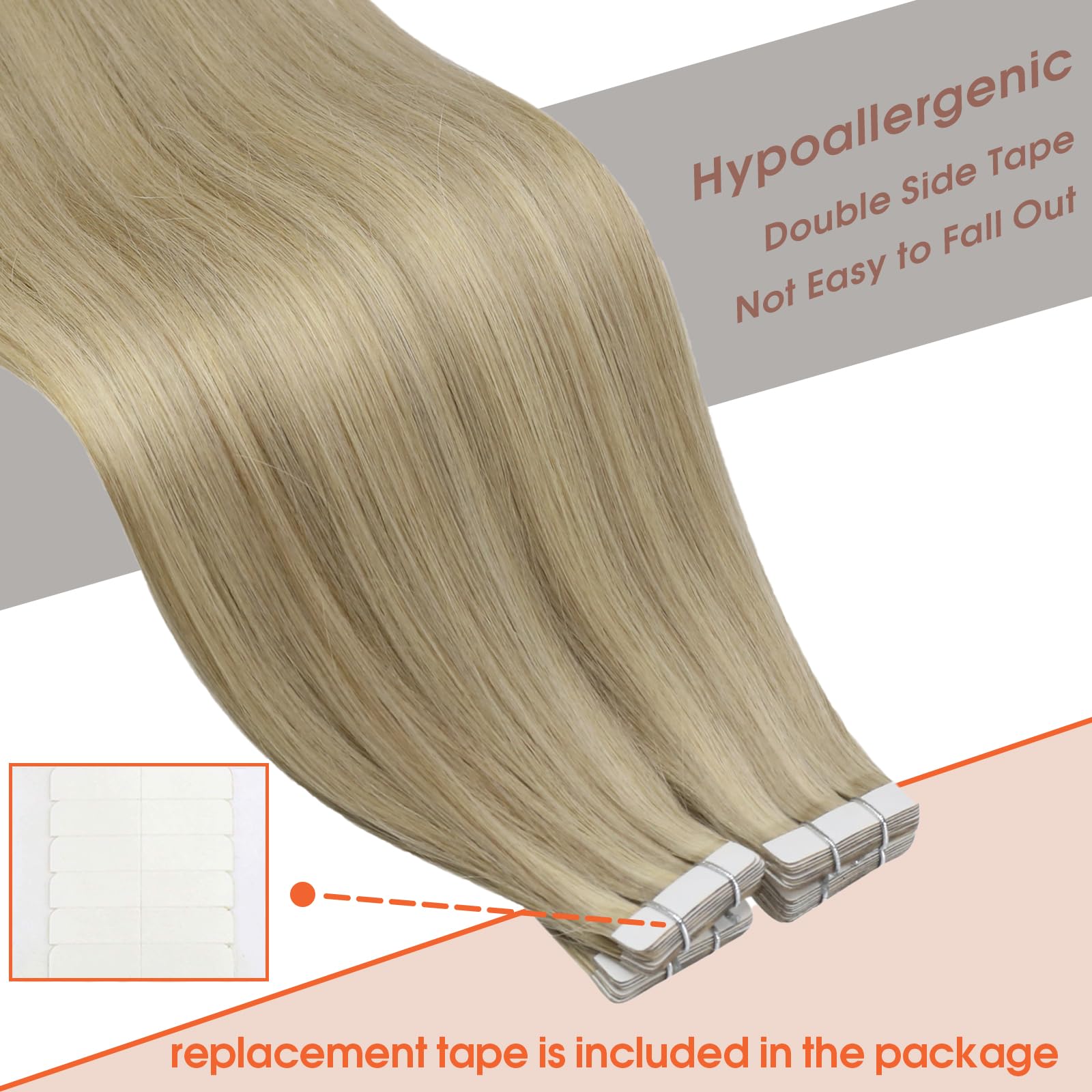 Sunny Hair Tape In Extensions Golden Blonde 24In Tape In Hair Extensions Human Hair Golden Blonde Highlight Light Blonde Hair Ex