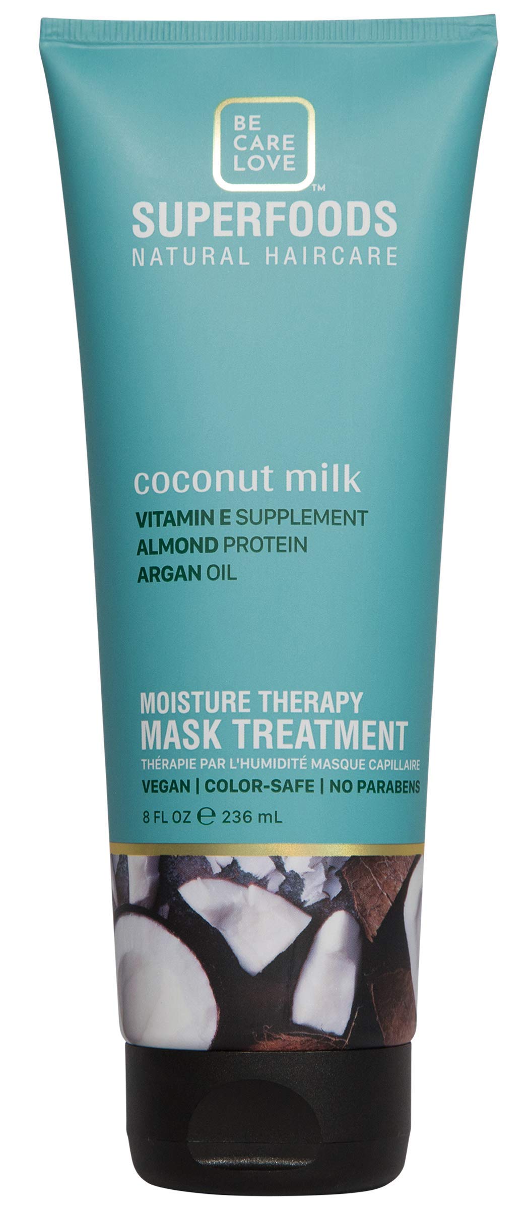 Be Care Love Superfoods Coconut Milk Moisture Therapy Hair Mask Treatment 236 Ml | With Vitamin E, Argan Oil & Almond Protein | 