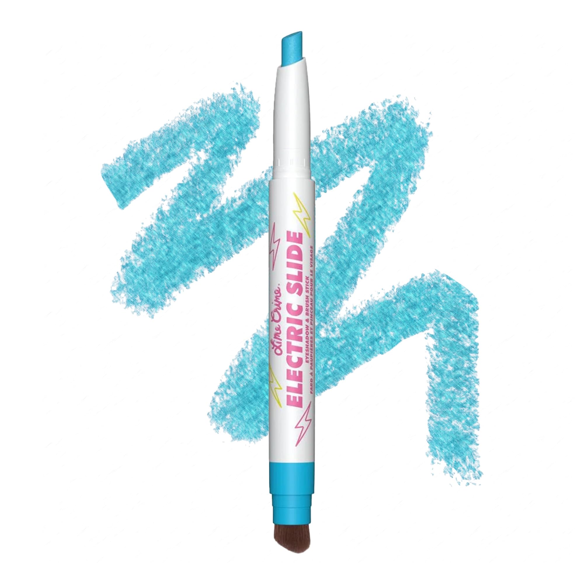 Lime Crime Electric Slide Eyeshadow & Brush Stick, Chill Pill (Metallic Teal) - Lightweight 2-in-1 Eyeshadow Smudge Stick with A