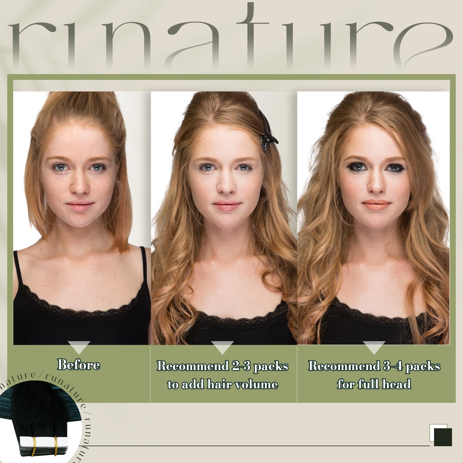 Runature Black Ombre Tape In Hair Extensions Real Human Hair Tape In Extenions Short Natural Black To Blue Tape In Human Hair Ex