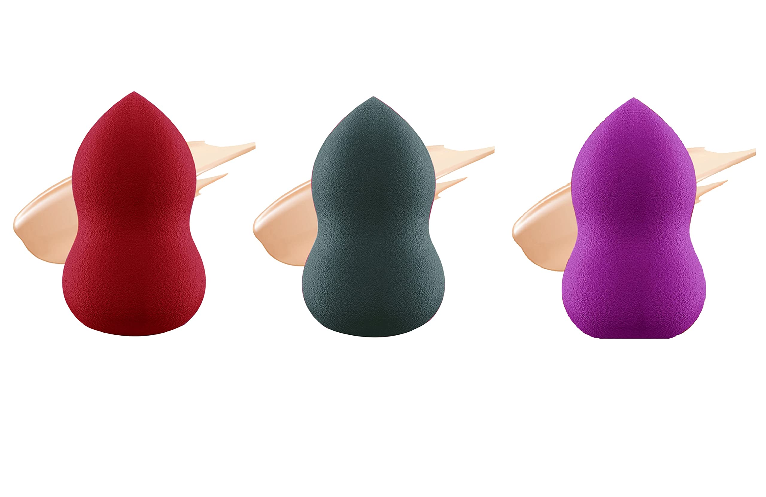 Colors Queen 3 Pcs Make Up Sponges Professional Make Up Beauty Blender (Multicolored)
