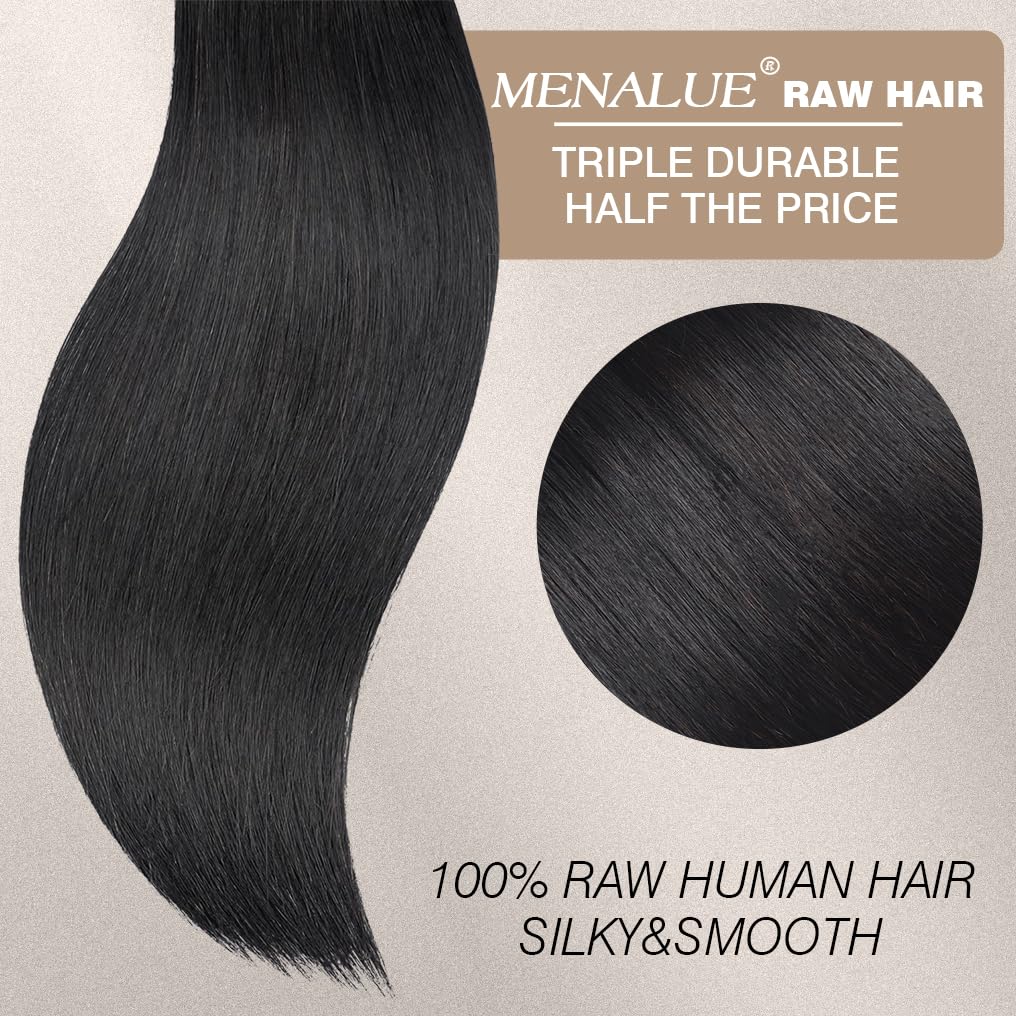 Menalue 16A Human Hair Bundles Straight 3 Bundles Human Hair 26 28 30 Inch 100% Unprocessed Vietnamese Raw Hair Bundles Full And