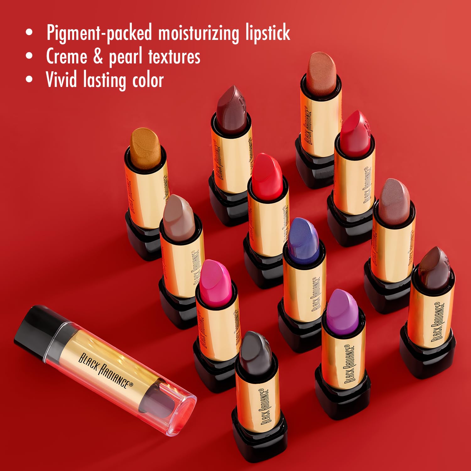 Black Radiance Perfect Tone Lipstick Lip Color, Reggae Red, 0.13 Ounce