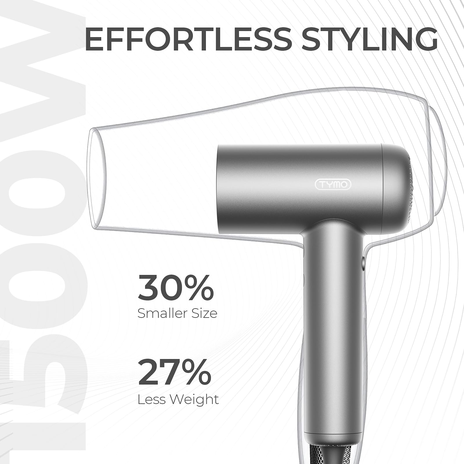 Tymo Travel Hair Dryer, Professional Ionic Blow Dryer For Women, Drying Faster With Less Frizz, Lightweight Compact Hairdryer Wi