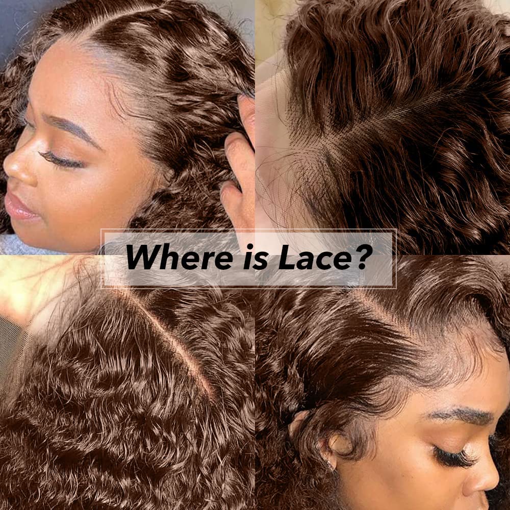 200% Density Mongolian Curly Lace Front Wigs Human Hair 13X6 Auburn Brown Hd Transparent Lace Front Wigs Human Hair For Women Wi