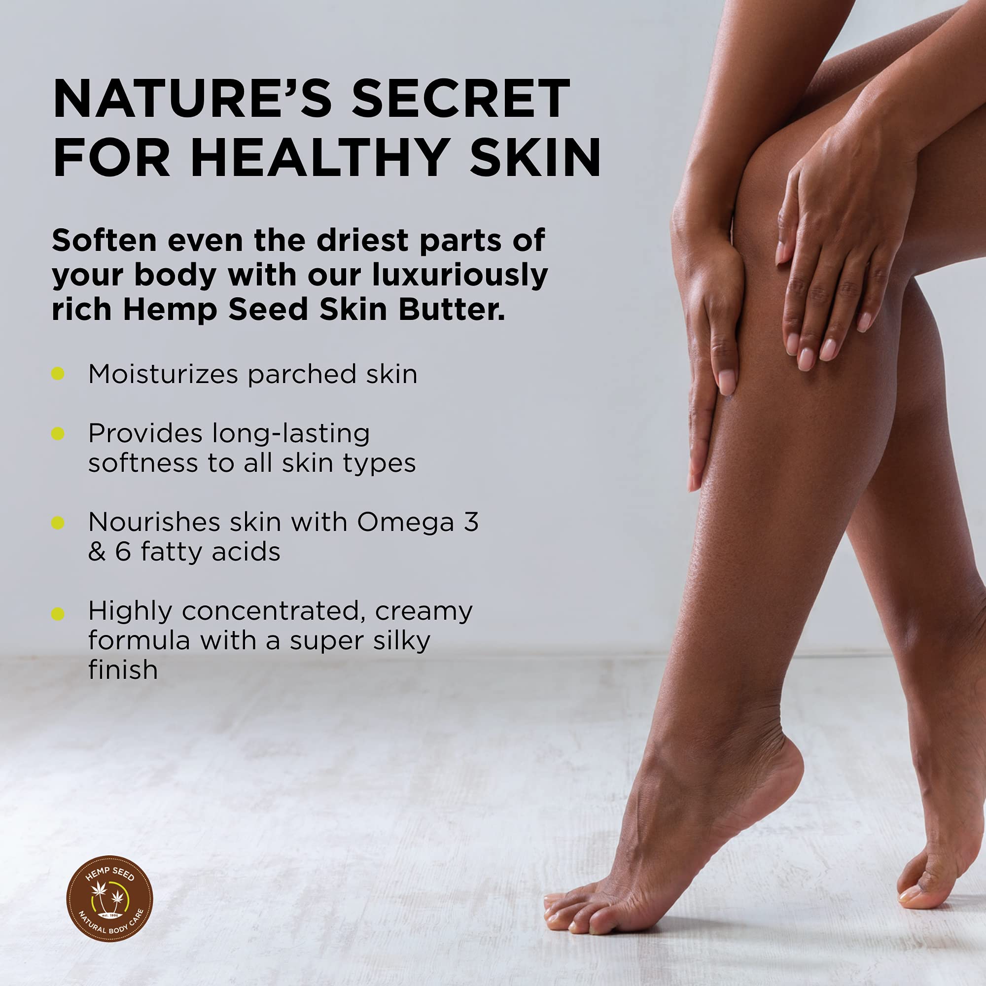 Hemp Seed Skin Butter, Skinny Dip - 8 oz. - Total Body Moisturizer - Hemp Seed Oil, Jojoba Oil, Shea Butter - Vegan & Cruelty Fr